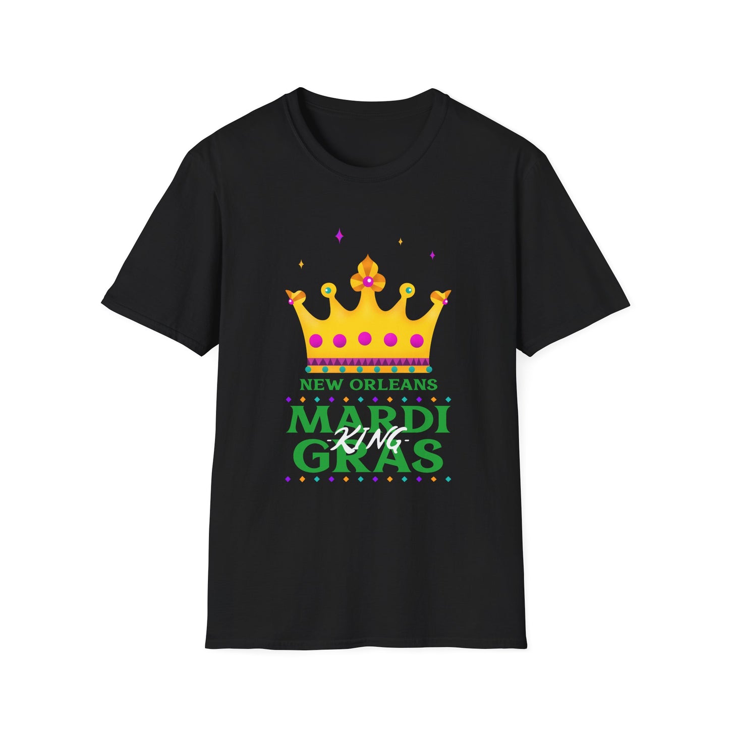New Orlens Mardi Gras King Unisex Softstyle T-Shirt, Party Shirt, Fat Tuesday shirt