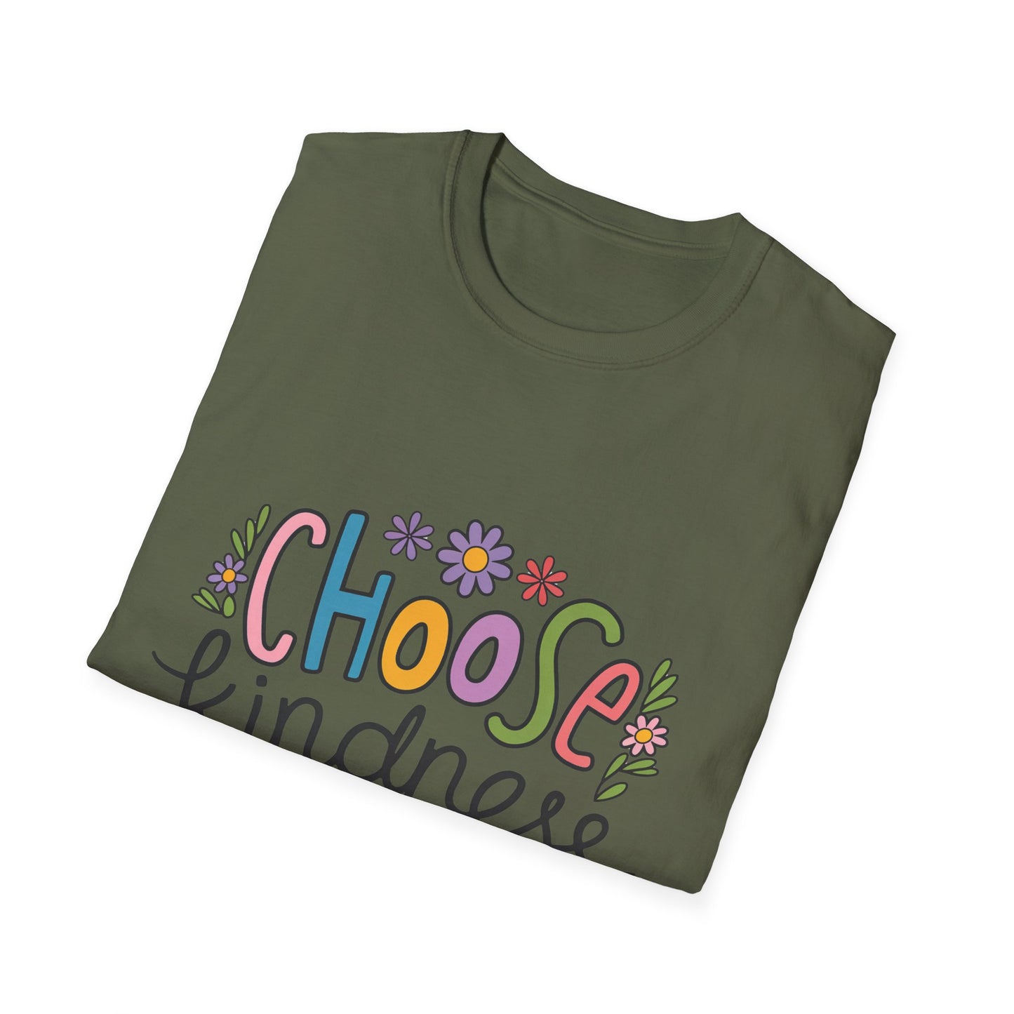 Choose Kindness Unisex Softstyle T-Shirt, Inspirational Tee, Positive Quote Shirt, Gift for Him or Her, Birthday Present