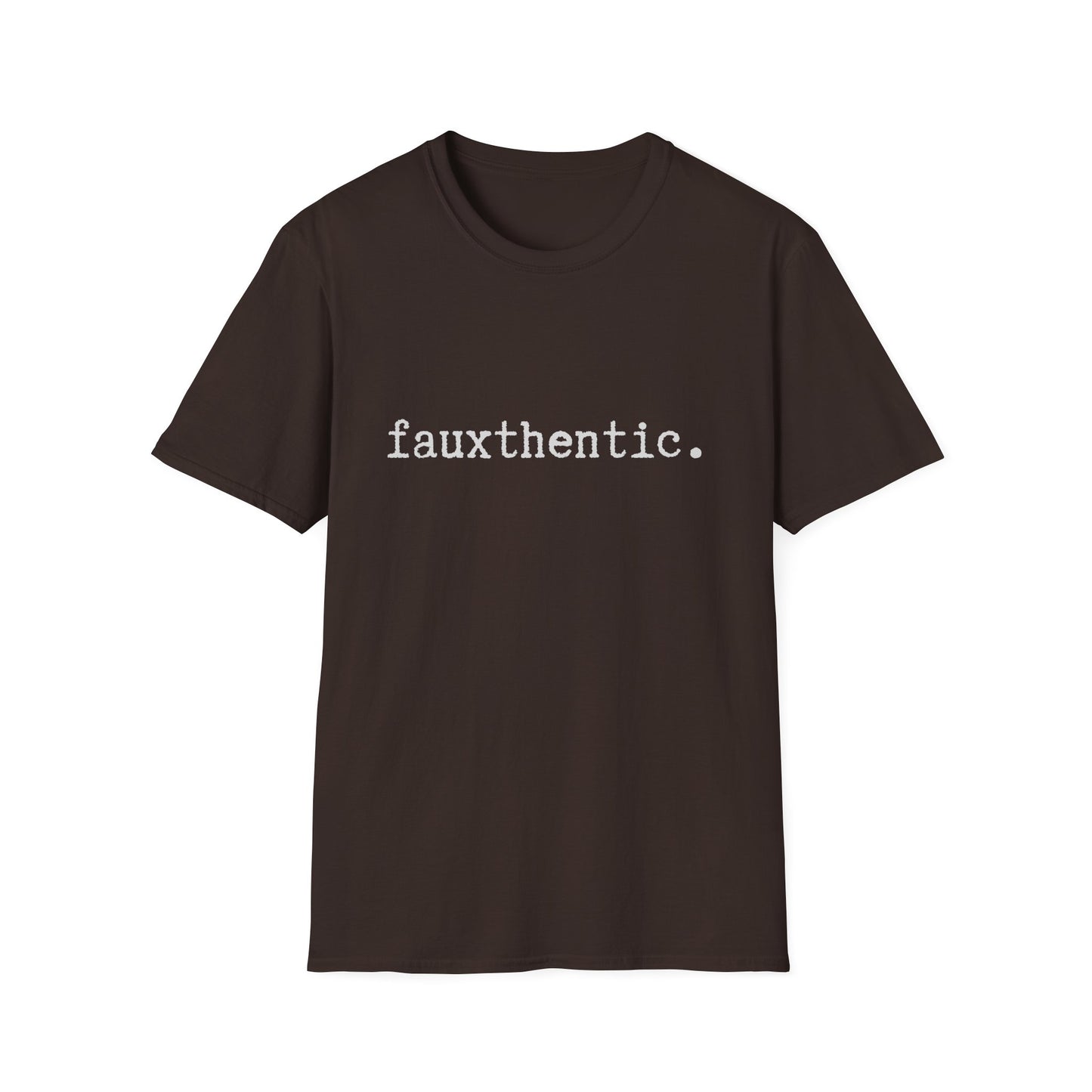 Fauxthentic Unisex T-Shirt, Minimalist Play on Words, Funny Tee, Softstyle Shirt, Gift for Him or Her, Casual Top