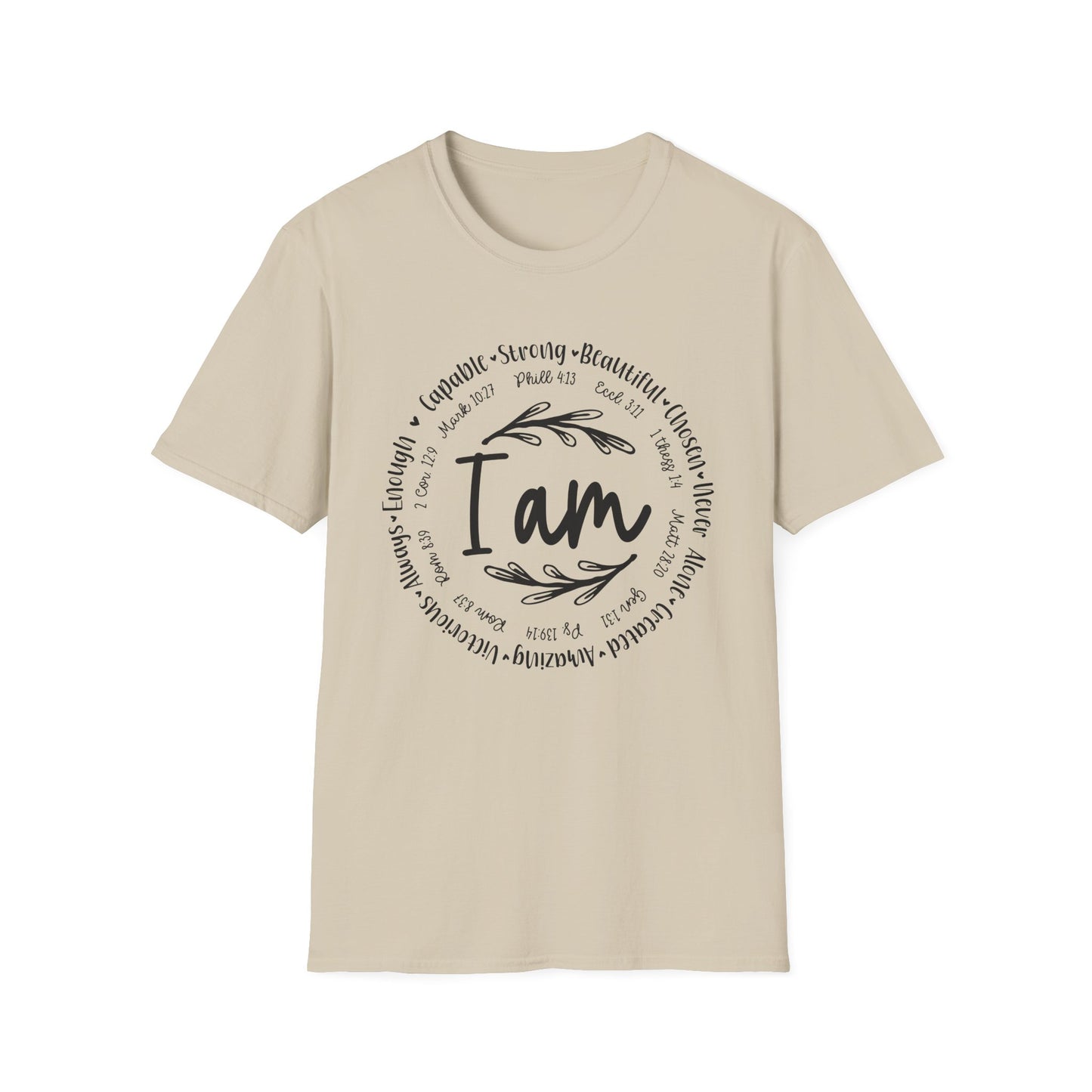 I am capable...Religious Bible Quote Unisex Softstyle T-Shirt, Faith-Based Tee, Christian Unisex Top, Inspirational Graphic Shirt