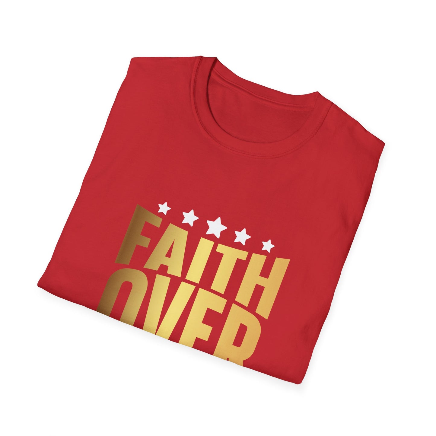 Faith over Fear Unisex Softstyle T-Shirt, Inspirational Tee, Christian Shirt, Religious Clothing, Motivational Top