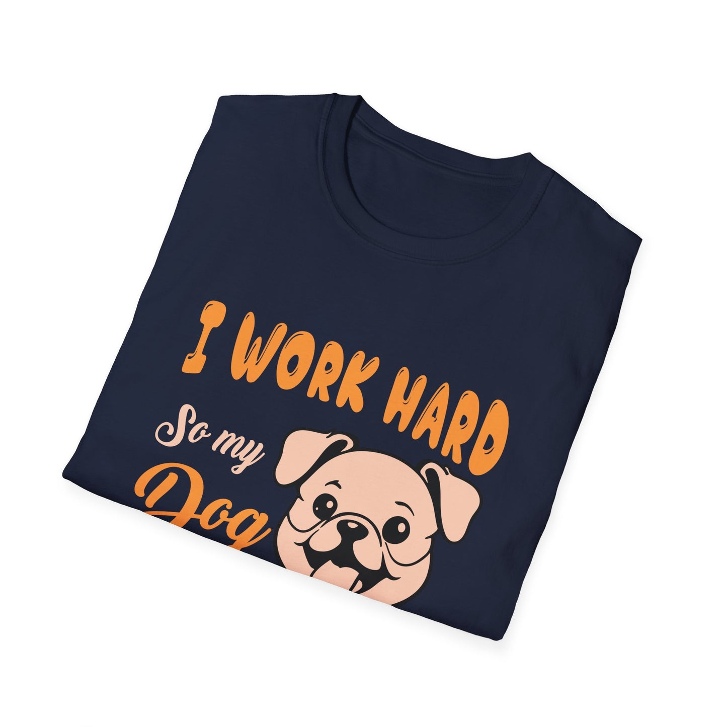 Dog Lover Unisex T-Shirt, Funny Work Hard Dog Mom Dad Tee, Gift for Pet Owners, Softstyle Graphic Shirt, Animal Rescue Apparel