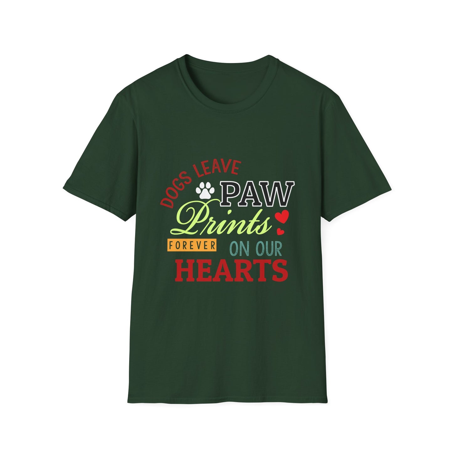 Dog Lover Unisex Softstyle T-Shirt, Dogs Leave Paw Prints, Pet Owner Tee, Animal Lover Gift, Cute Puppy Shirt