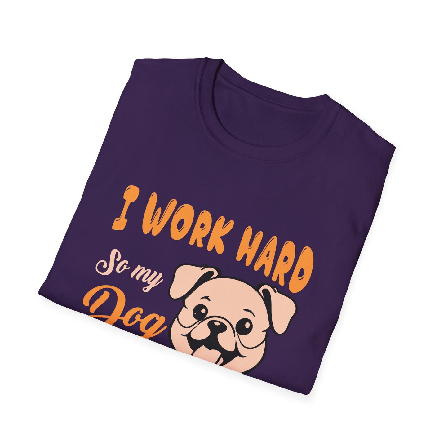 Dog Lover Unisex T-Shirt, Funny Work Hard Dog Mom Dad Tee, Gift for Pet Owners, Softstyle Graphic Shirt, Animal Rescue Apparel