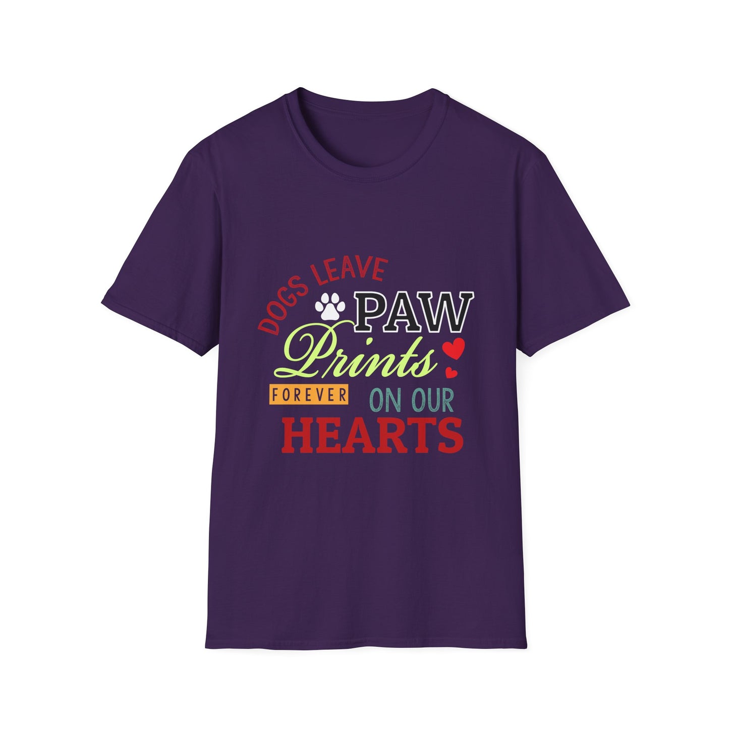 Dog Lover Unisex Softstyle T-Shirt, Dogs Leave Paw Prints, Pet Owner Tee, Animal Lover Gift, Cute Puppy Shirt