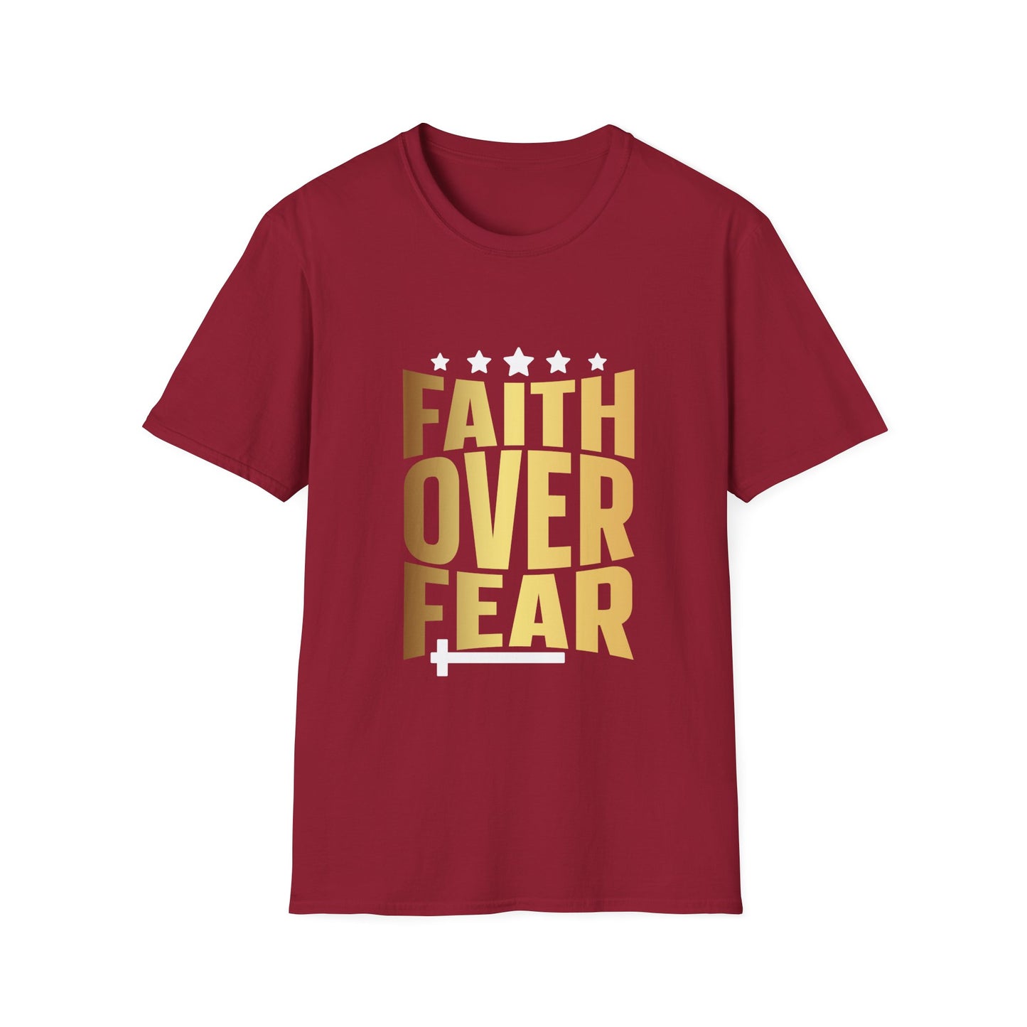 Faith over Fear Unisex Softstyle T-Shirt, Inspirational Tee, Christian Shirt, Religious Clothing, Motivational Top