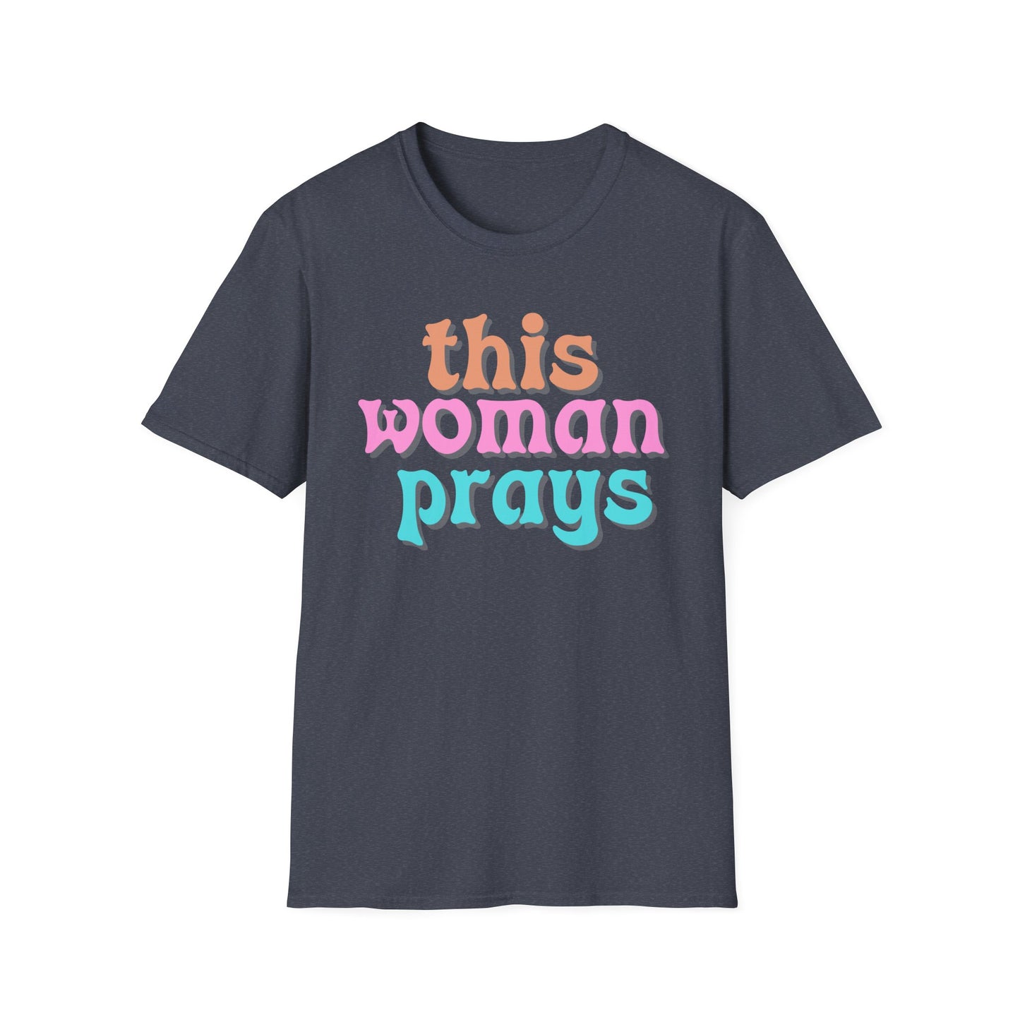 Christian Faith Unisex Tee, Praying Woman Softstyle T-Shirt, Religious Prayer Shirt, Divine Spirituality Top, Religious Gift Apparel