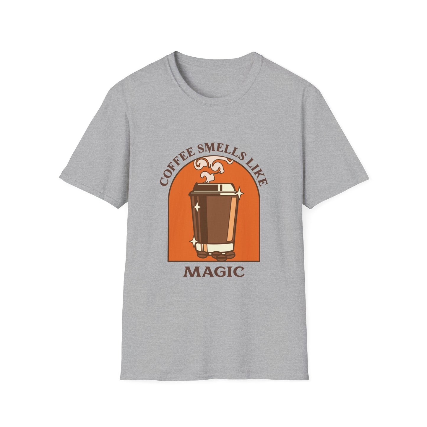 Coffee Smells like Magic Unisex Softstyle T-Shirt, Coffee Lover Tee, Funny Coffee Shirt, Gift for Coffee Drinkers, Coffee Obsessed Apparel