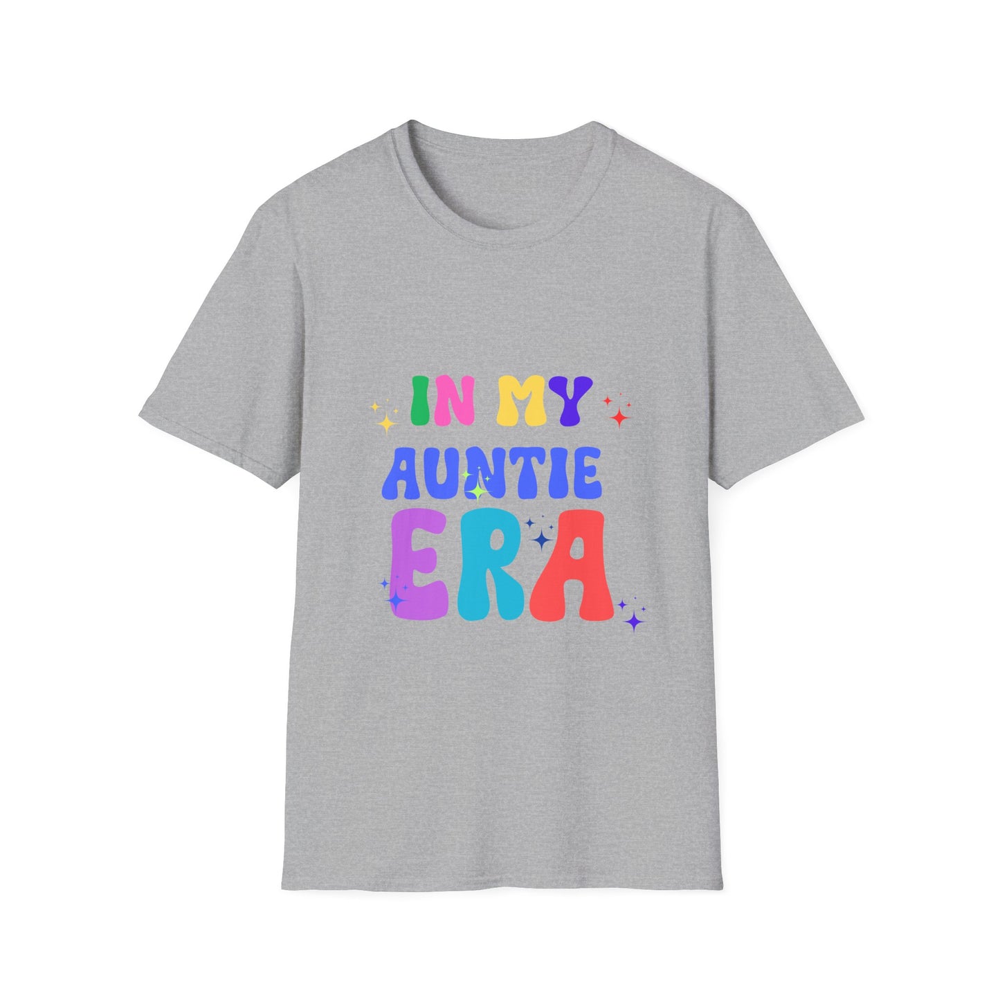 Vintage Auntie Era Unisex Softstyle T-Shirt, Retro Tee for Nostalgic Vibes, Family Reunion Gift, Hipster Shirt, Classic Aunt Apparel, 90s