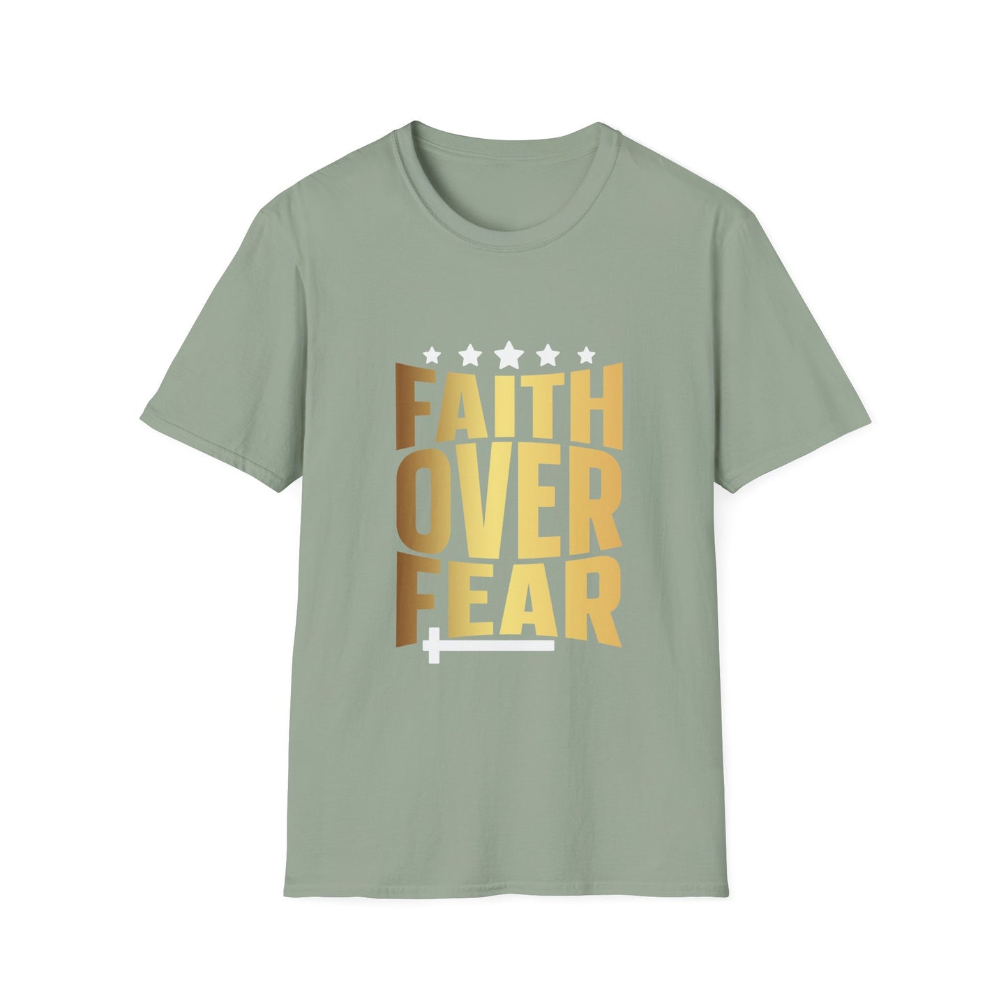 Faith over Fear Unisex Softstyle T-Shirt, Inspirational Tee, Christian Shirt, Religious Clothing, Motivational Top