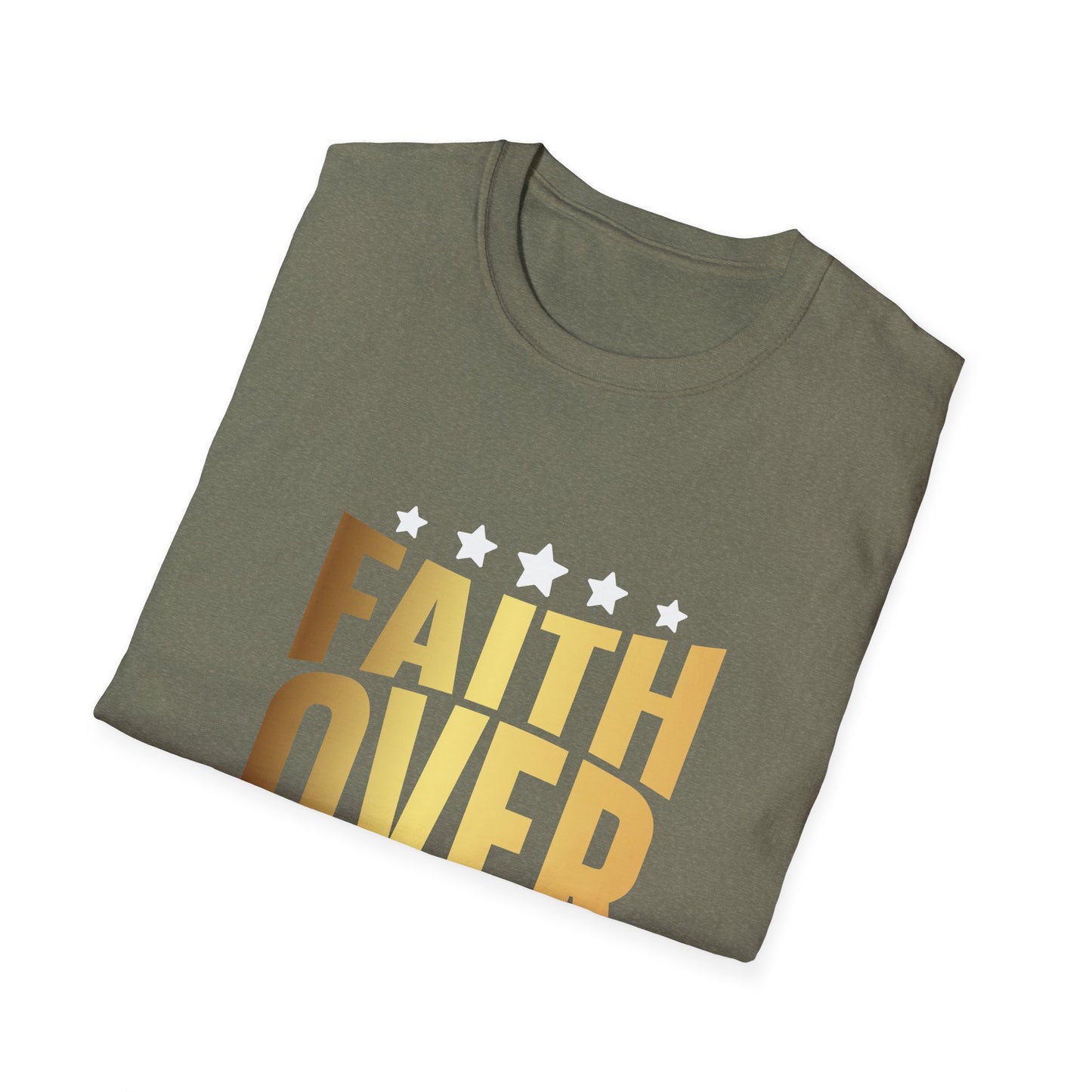 Faith over Fear Unisex Softstyle T-Shirt, Inspirational Tee, Christian Shirt, Religious Clothing, Motivational Top