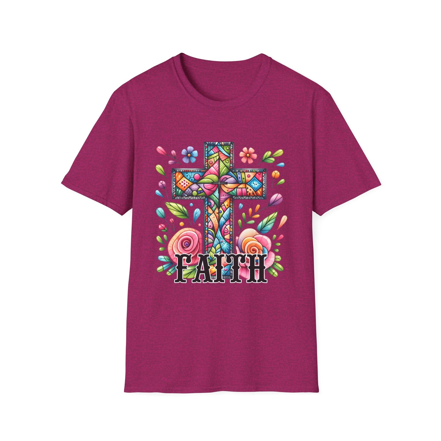 Faith Graphic Tee, Christian Unisex Tshirt, Inspirational Religious Shirt, Men's Women's Softstyle Top, Religious Gift for Him Her, Faith