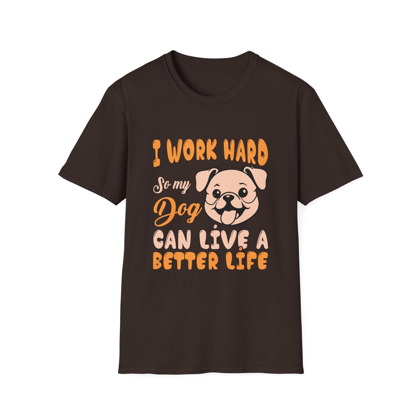 Dog Lover Unisex T-Shirt, Funny Work Hard Dog Mom Dad Tee, Gift for Pet Owners, Softstyle Graphic Shirt, Animal Rescue Apparel