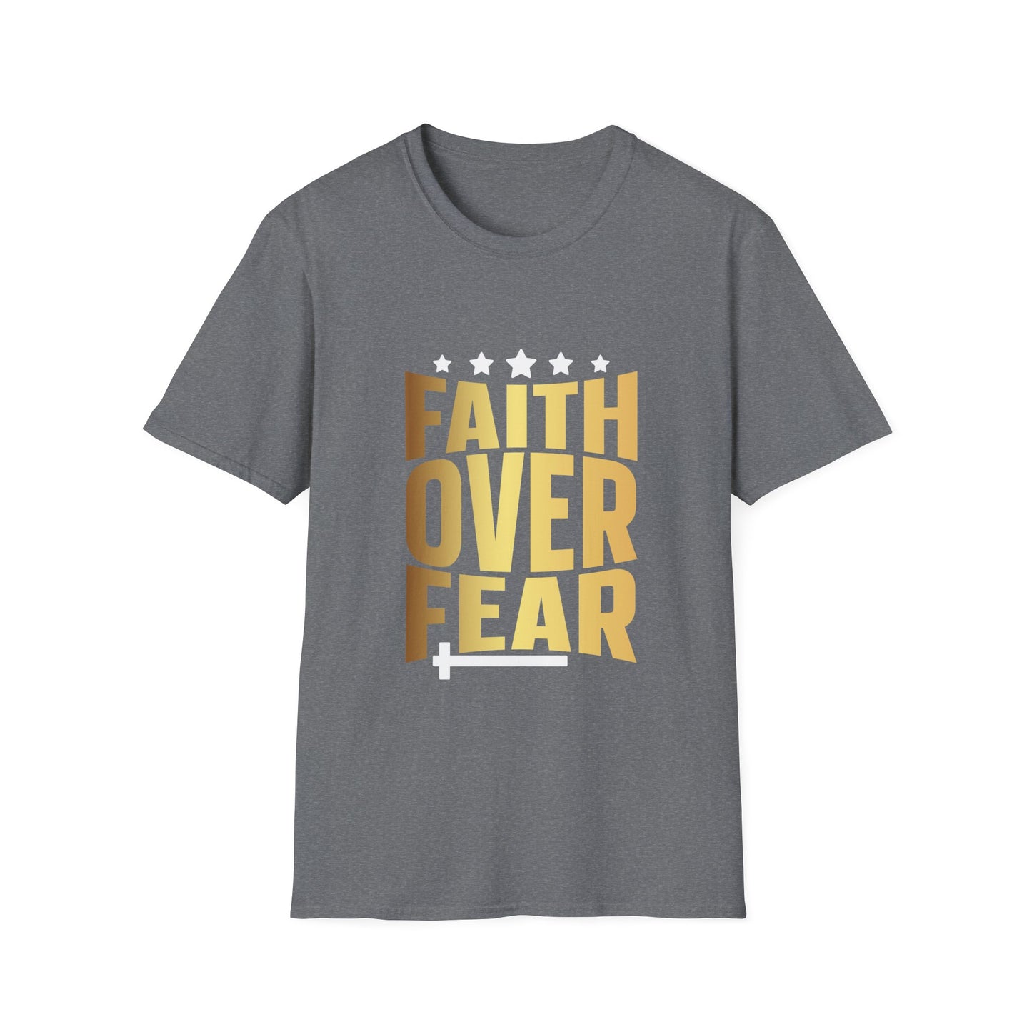 Faith over Fear Unisex Softstyle T-Shirt, Inspirational Tee, Christian Shirt, Religious Clothing, Motivational Top