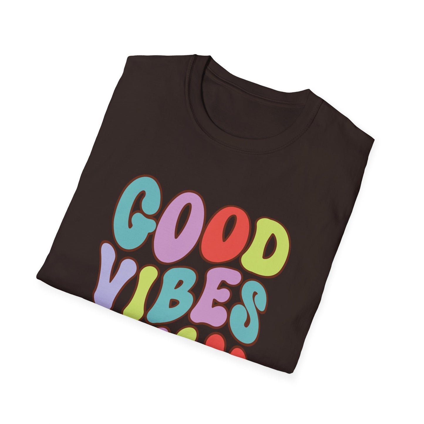 Good Vibes Only Unisex Softstyle T-Shirt, Positive Energy Tee, Inspirational Shirt, Motivational Top, Happiness Clothing