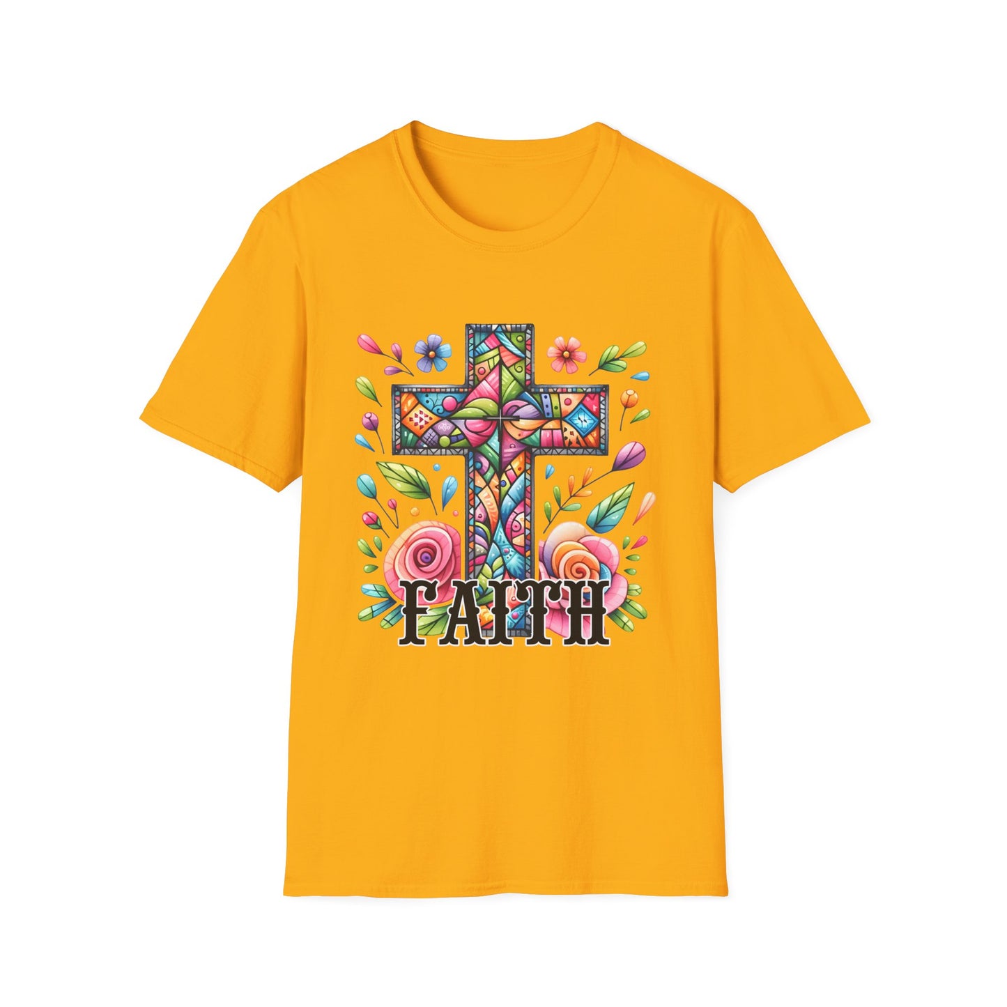 Faith Graphic Tee, Christian Unisex Tshirt, Inspirational Religious Shirt, Men's Women's Softstyle Top, Religious Gift for Him Her, Faith
