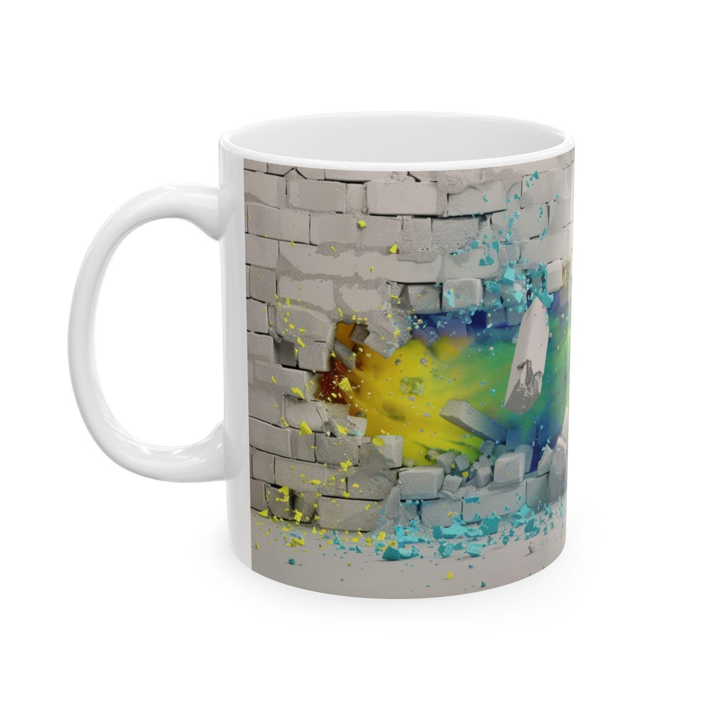 Colorful Breakthrough Ceramic Mug | Unique Art Mug for Home, Office, Gift Ideas, Vibrant Coffee Cup, Wall Art Inspired | 11oz & 15oz