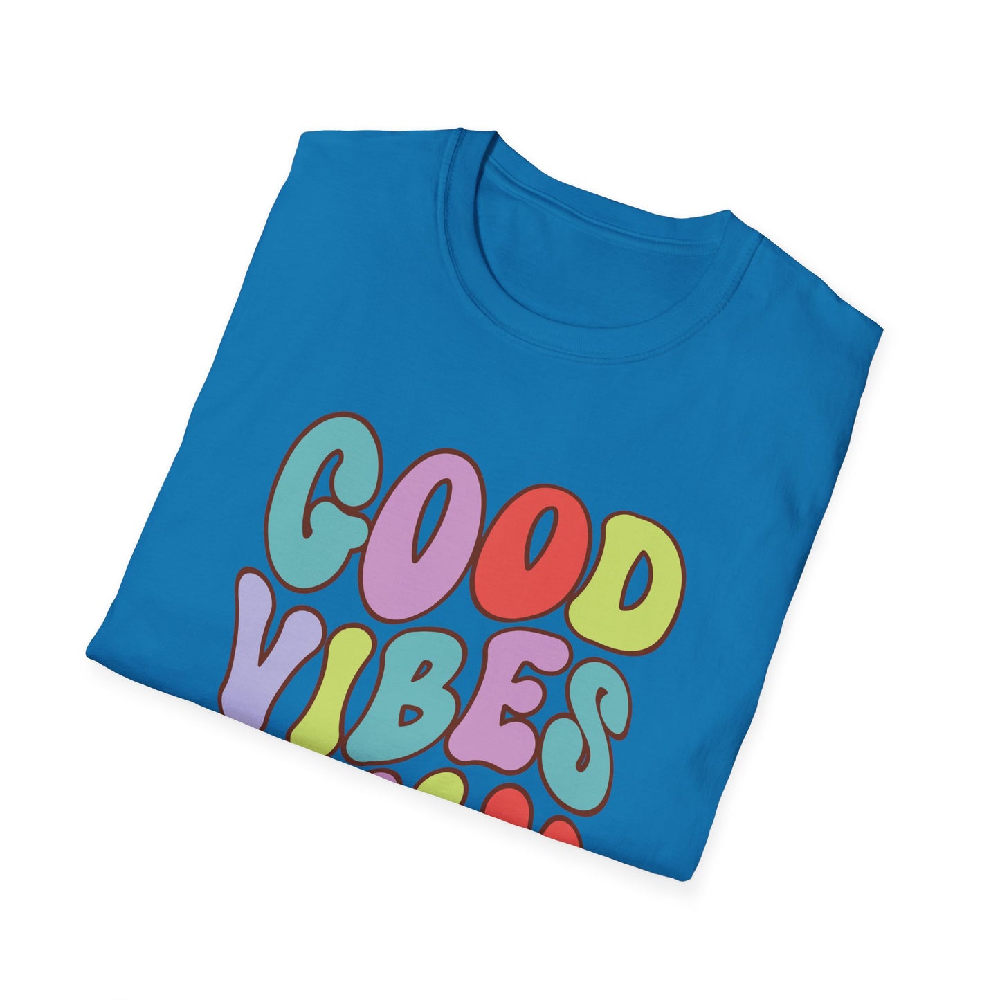 Good Vibes Only Unisex Softstyle T-Shirt, Positive Energy Tee, Inspirational Shirt, Motivational Top, Happiness Clothing