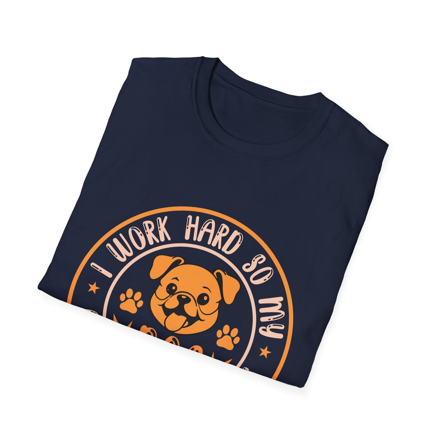Dog Lover Unisex T-Shirt, Funny Work Hard Dog Mom Dad Tee, Gift for Pet Owners, Softstyle Graphic Shirt, Animal Rescue Apparel