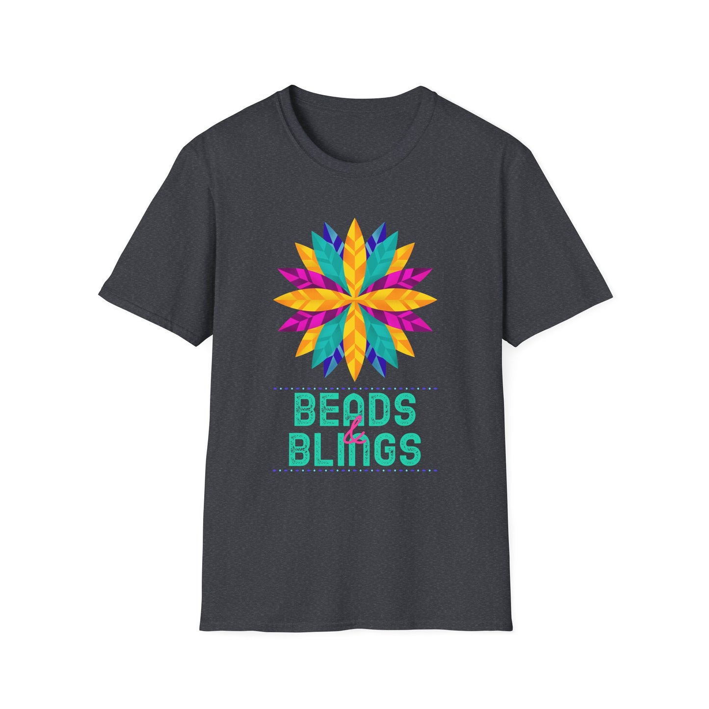 Mardi Gras Unisex Softstyle T-Shirt, Party tee, Beads and Bling, Fat Tuesday shirt