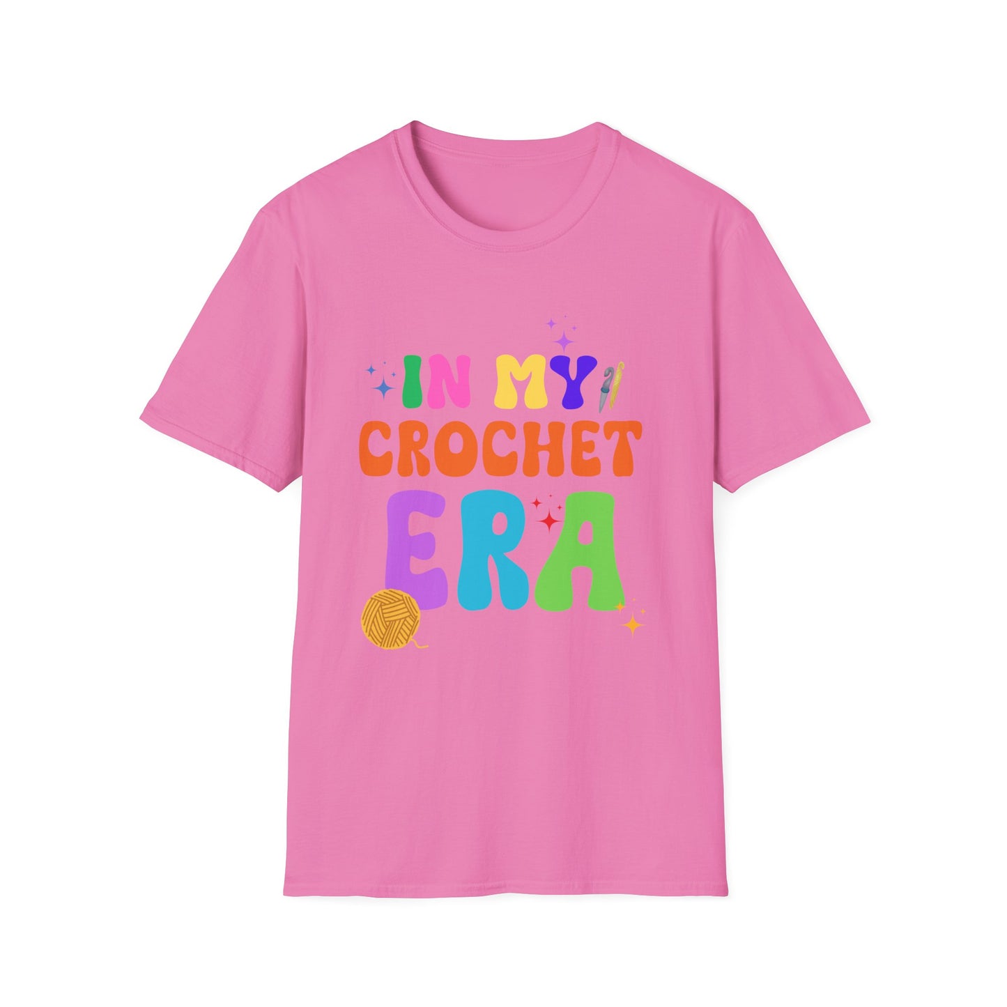 Crocheting Era Unisex T-Shirt, Handmade Crochet Lover Tee, Vintage Style Knitting Shirt, Crafty Gift for Knitters, Soft Cotton Top