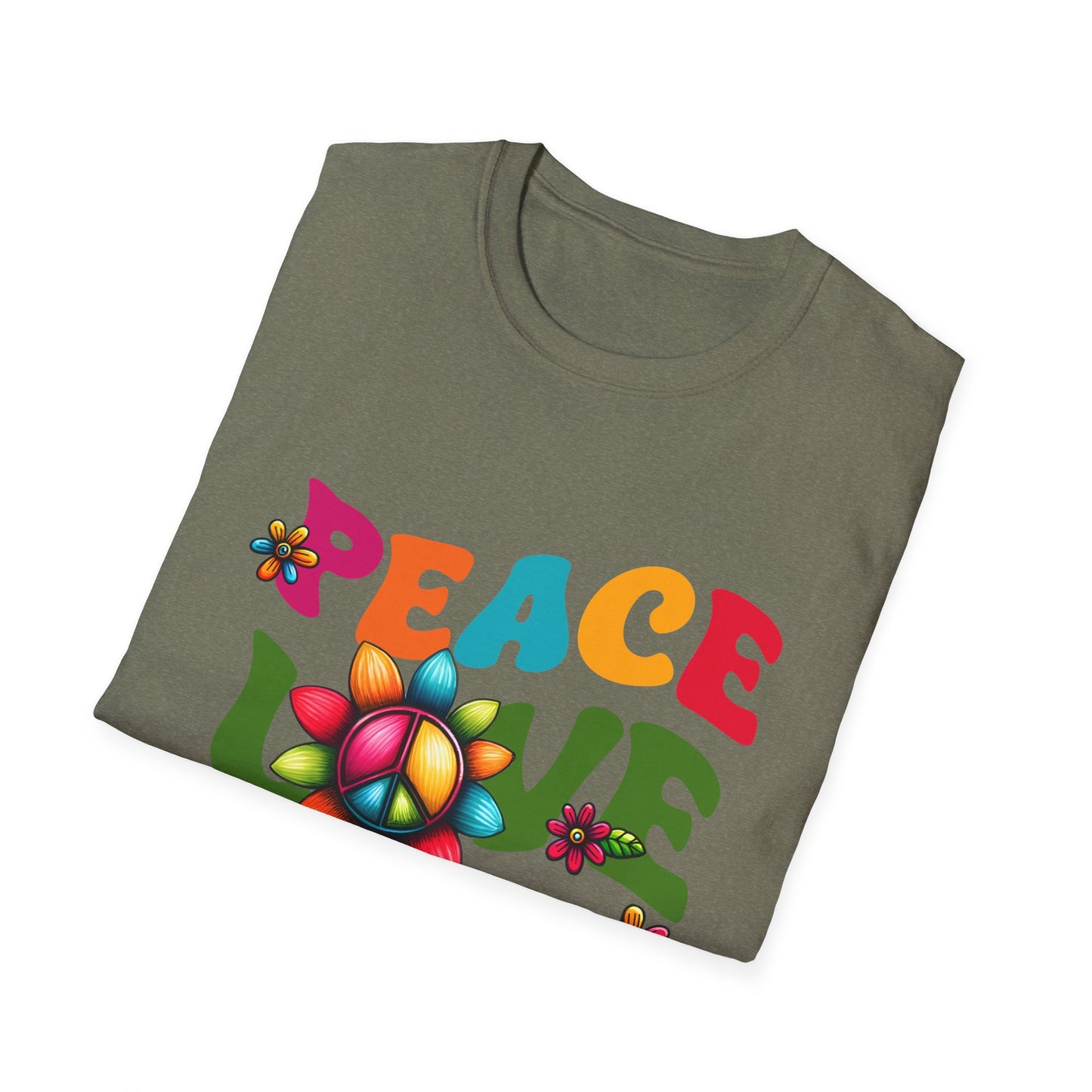 Christian Peace Love Jesus Unisex Softstyle T-Shirt, Religious Faith Tee, Christian Gift, Inspirational Shirt, Religious Apparel, Christian