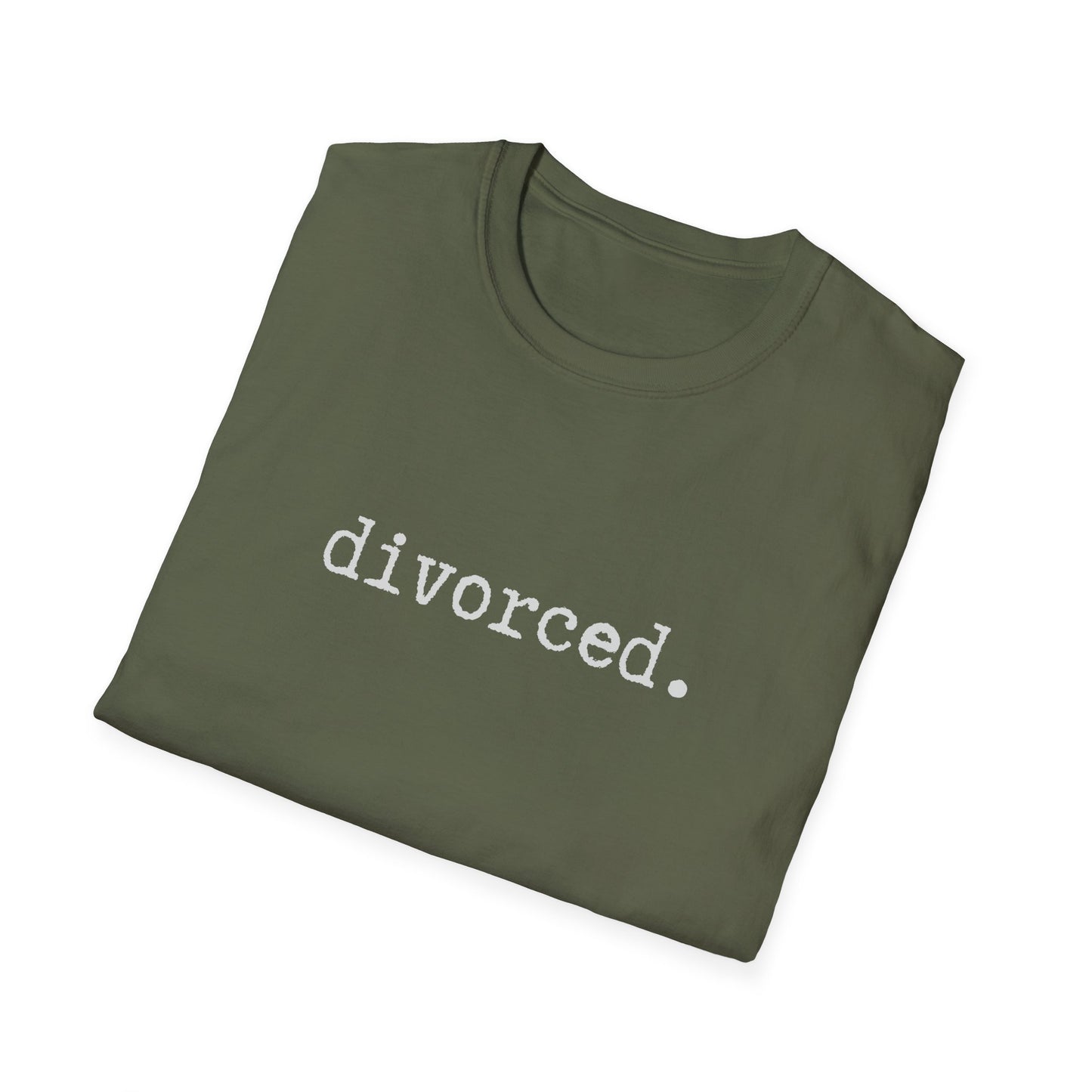 Divorced Unisex Softstyle T-Shirt, Minimalist tee, minimalist fashion, Simple message t-shirt, gift for him, gift for her, message tee