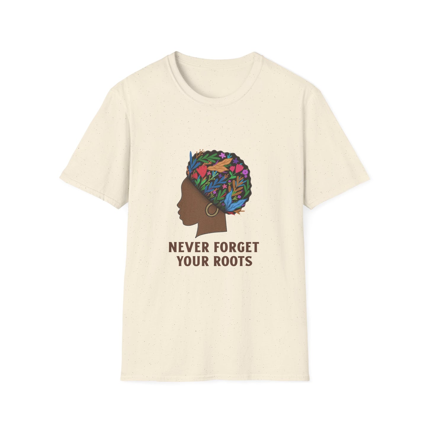 Never Forget Your Roots Graphic Unisex Softstyle T-Shirt, African American Heritage Tee, Juneteenth Gift, Black Lives Matter Apparel
