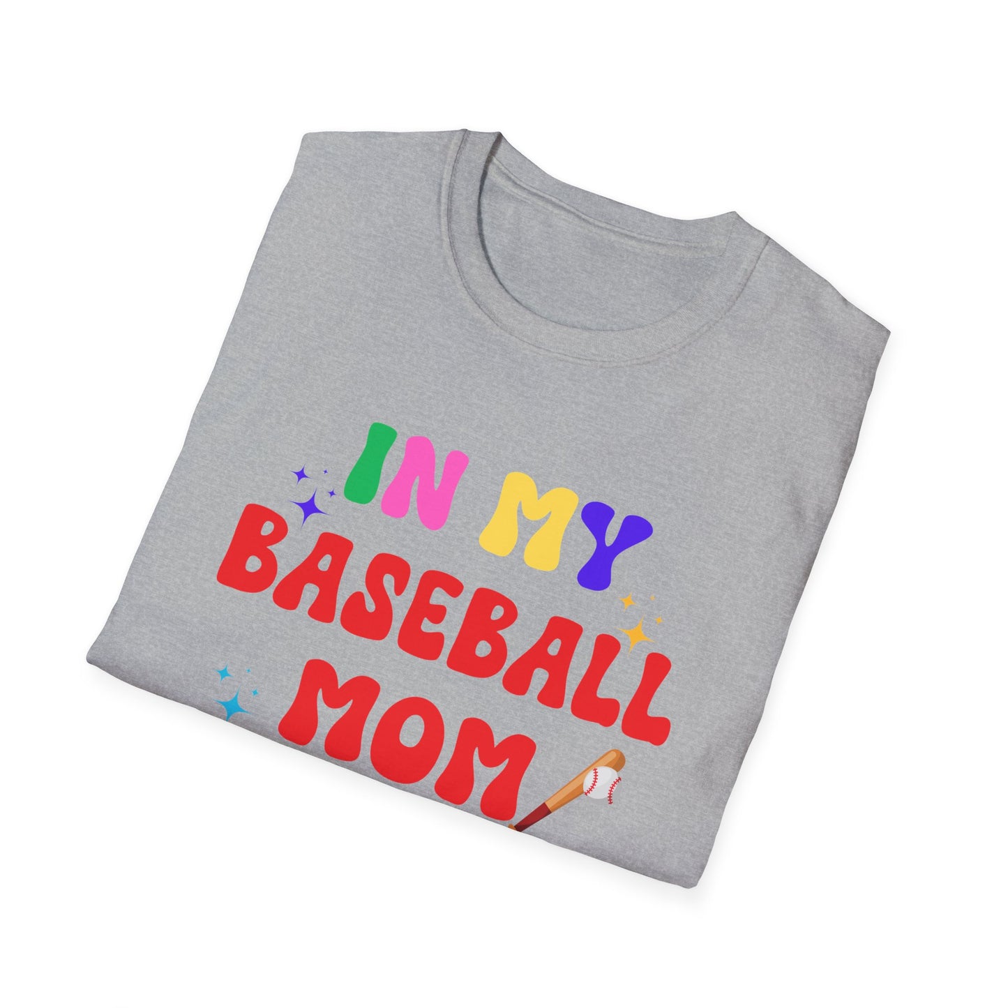 Baseball Mom Era Unisex Softstyle T-Shirt, Sports Mom Tee, Mom Life Shirt, Baseball Mom Gift, Softstyle Tee for Mom