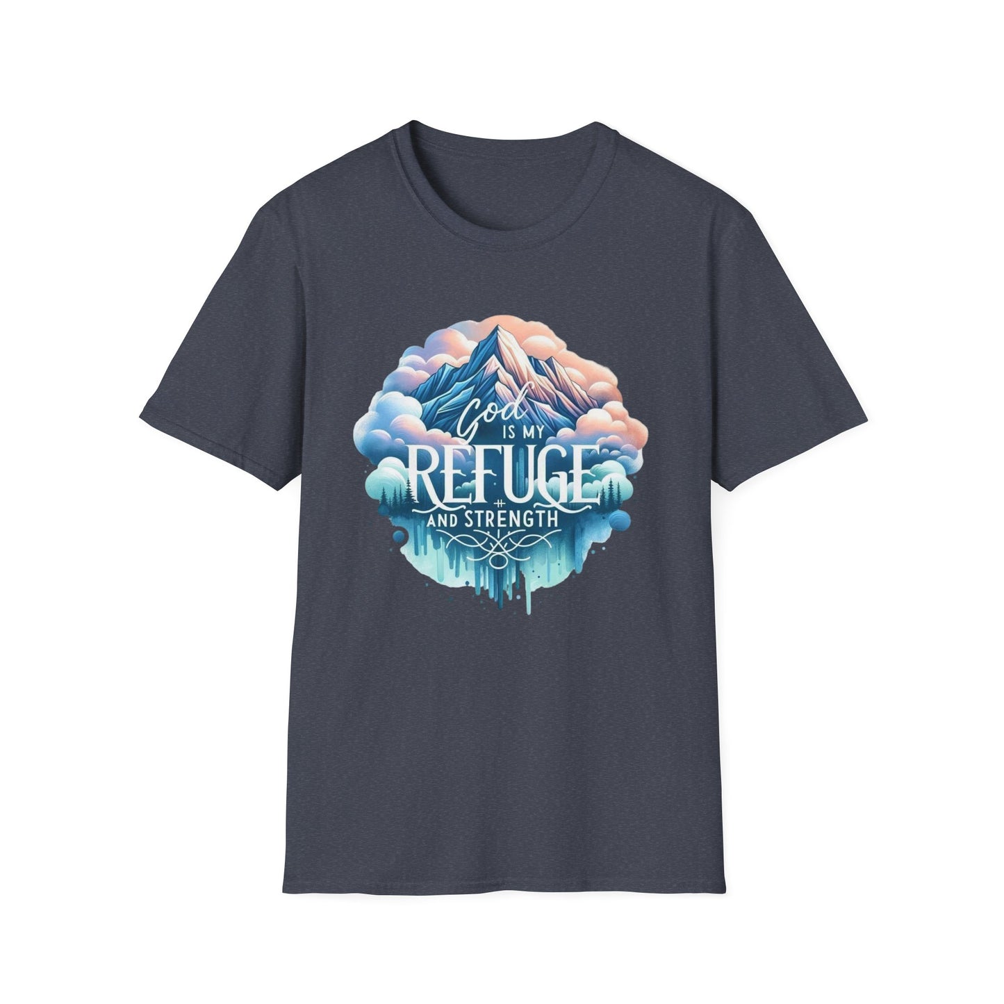 Religious Inspirational God is My Refuge and Strength Unisex T-Shirt, Christian Tee, Spiritual Clothing, Bible Quote Shirt, Christian Gift