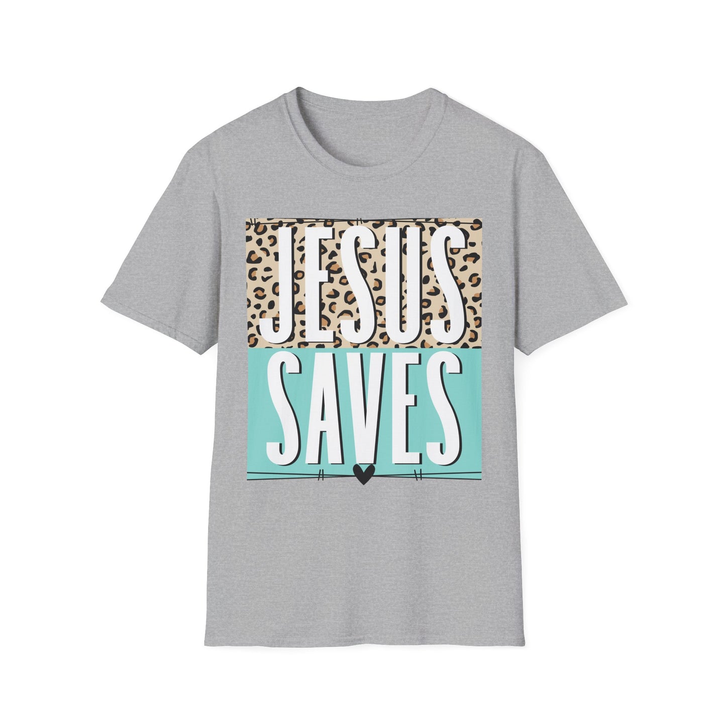Religious Jesus Saves Unisex Softstyle T-Shirt, Christian Faith Tee, Church Gift, Inspirational Shirt, Religious Apparel