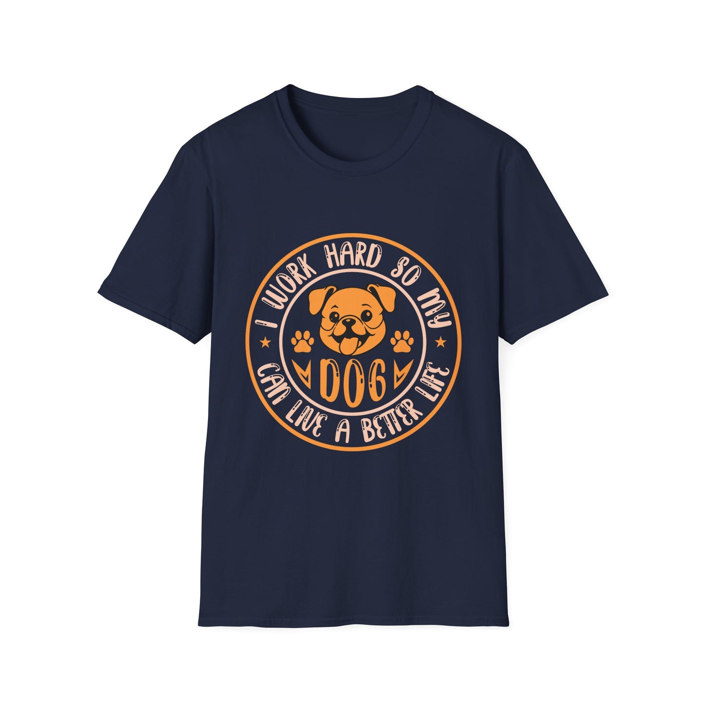 Dog Lover Unisex T-Shirt, Funny Work Hard Dog Mom Dad Tee, Gift for Pet Owners, Softstyle Graphic Shirt, Animal Rescue Apparel
