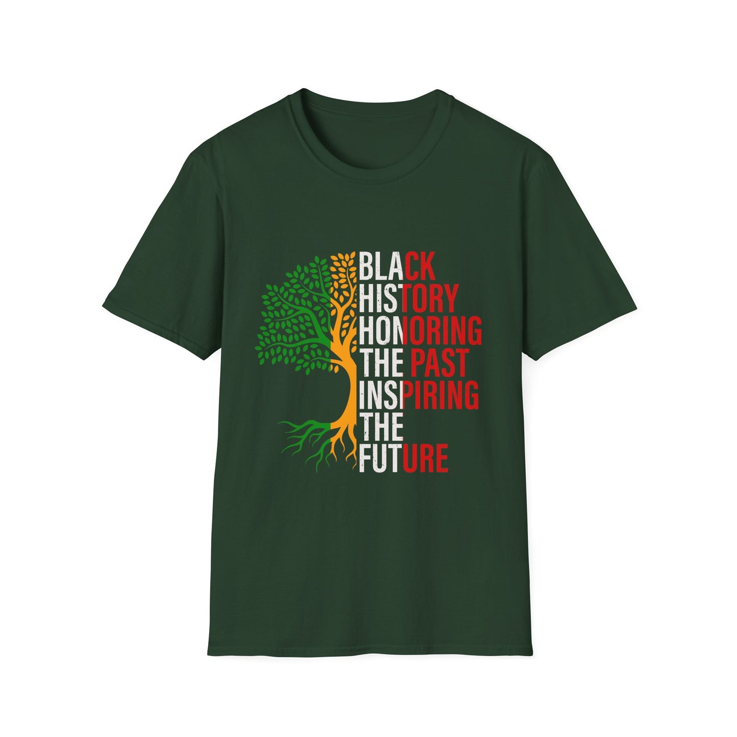 Black History Month Unisex Softstyle T-Shirt, Cultural Pride, Ethical Design - Honoring Past Inspiring Future, African American Tee,