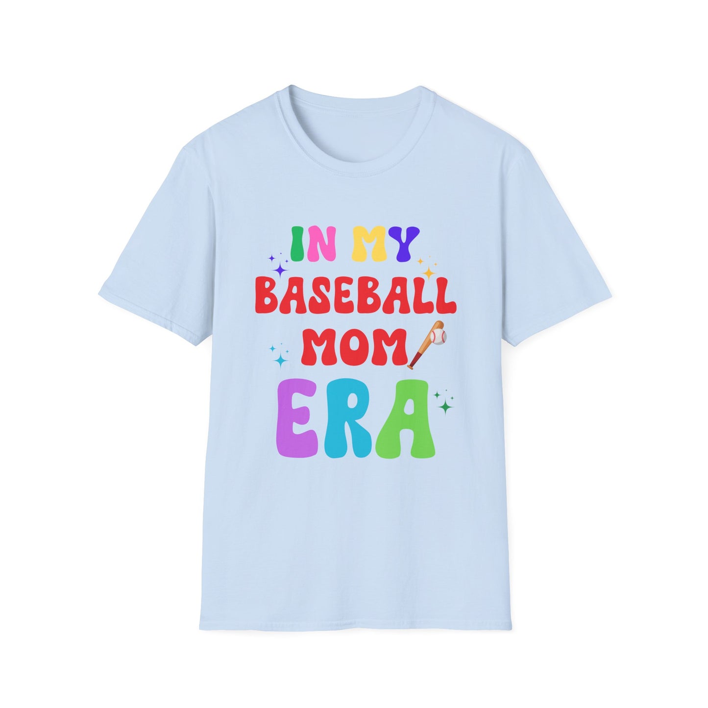 Baseball Mom Era Unisex Softstyle T-Shirt, Sports Mom Tee, Mom Life Shirt, Baseball Mom Gift, Softstyle Tee for Mom