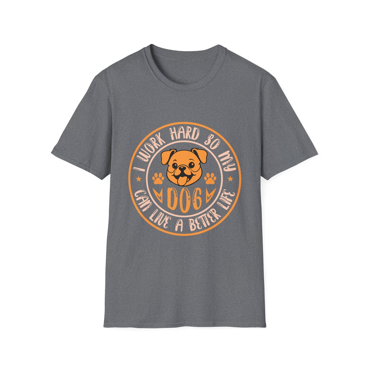 Dog Lover Unisex T-Shirt, Funny Work Hard Dog Mom Dad Tee, Gift for Pet Owners, Softstyle Graphic Shirt, Animal Rescue Apparel