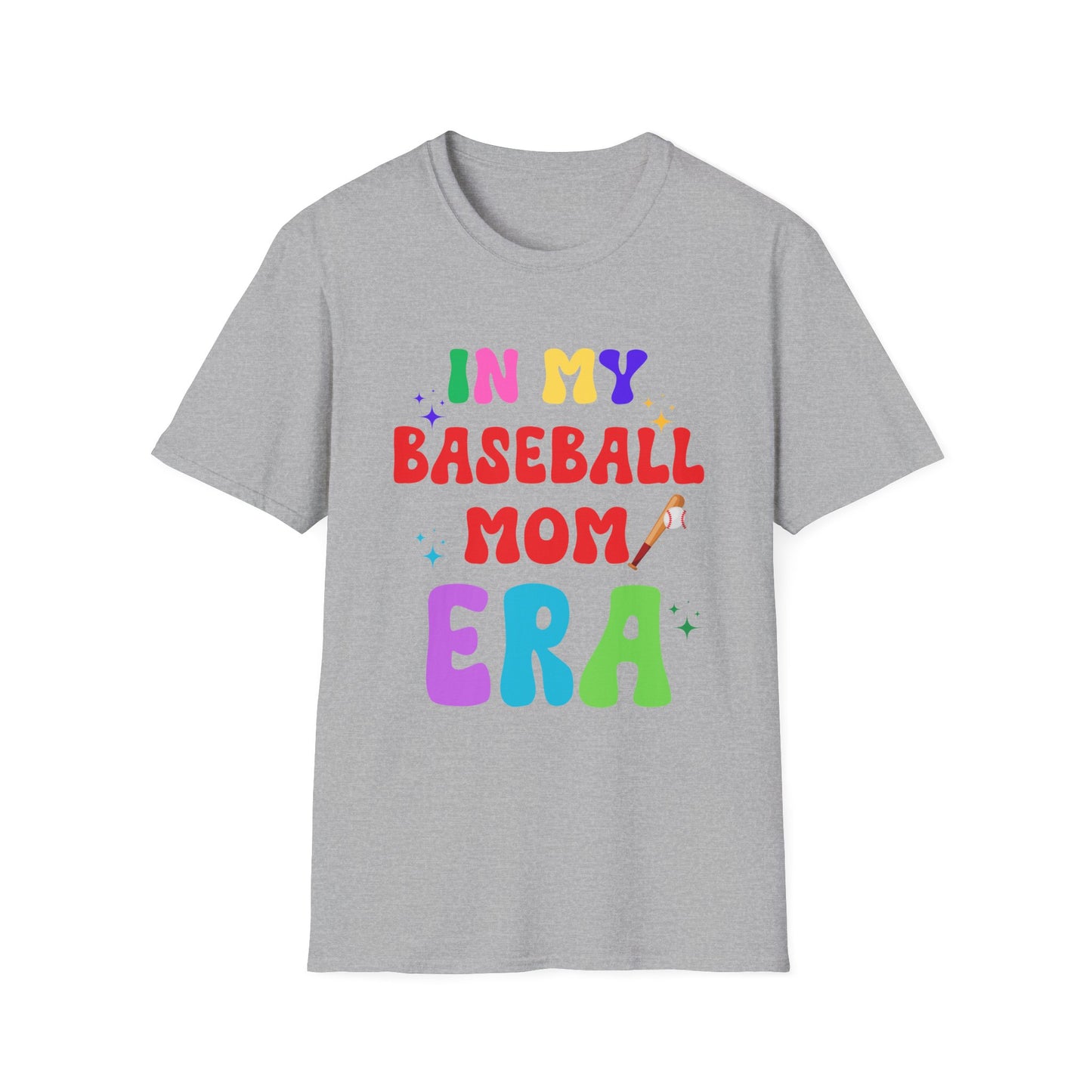 Baseball Mom Era Unisex Softstyle T-Shirt, Sports Mom Tee, Mom Life Shirt, Baseball Mom Gift, Softstyle Tee for Mom