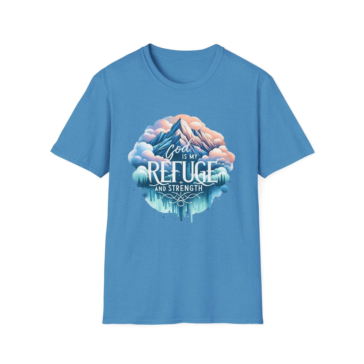 Religious Inspirational God is My Refuge and Strength Unisex T-Shirt, Christian Tee, Spiritual Clothing, Bible Quote Shirt, Christian Gift
