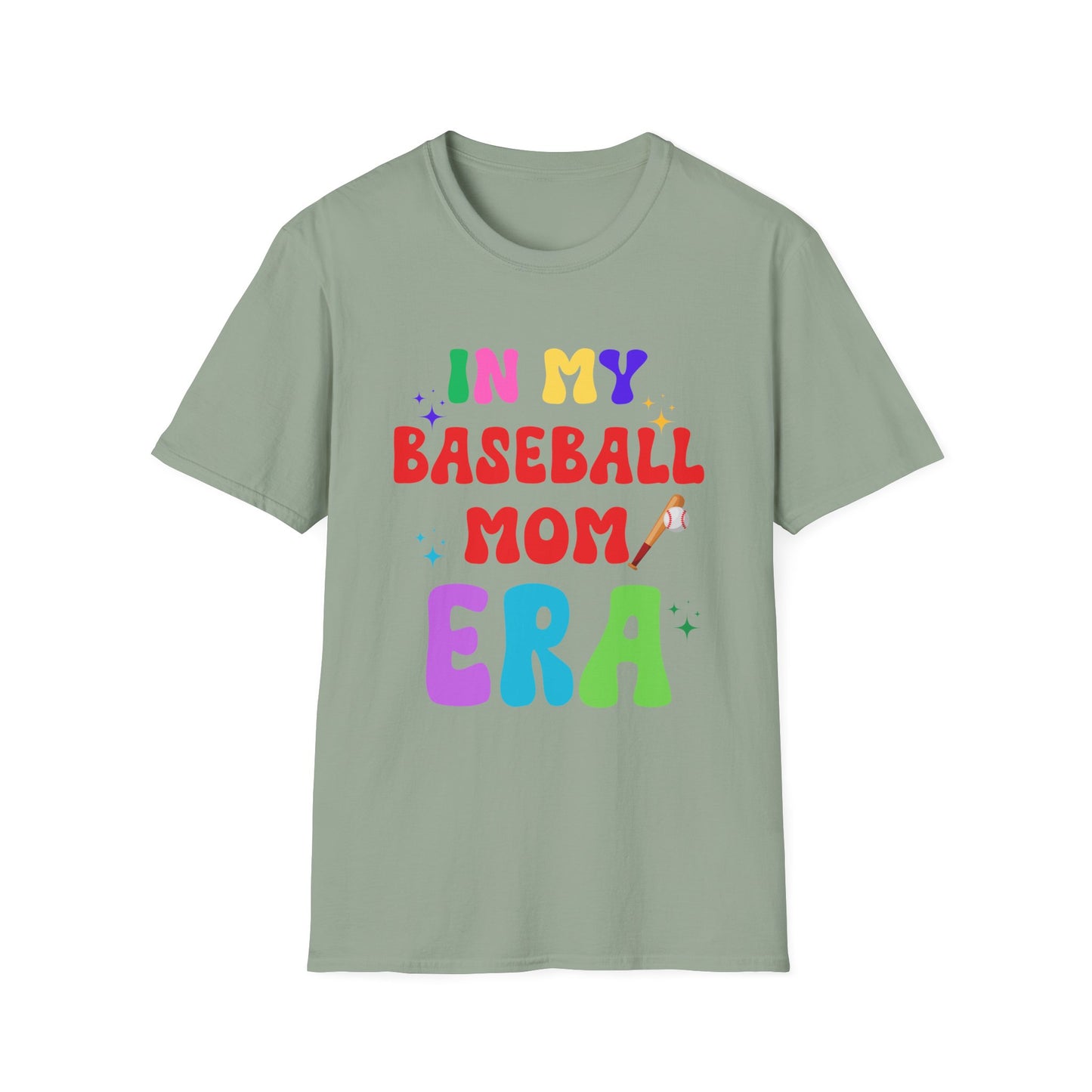 Baseball Mom Era Unisex Softstyle T-Shirt, Sports Mom Tee, Mom Life Shirt, Baseball Mom Gift, Softstyle Tee for Mom