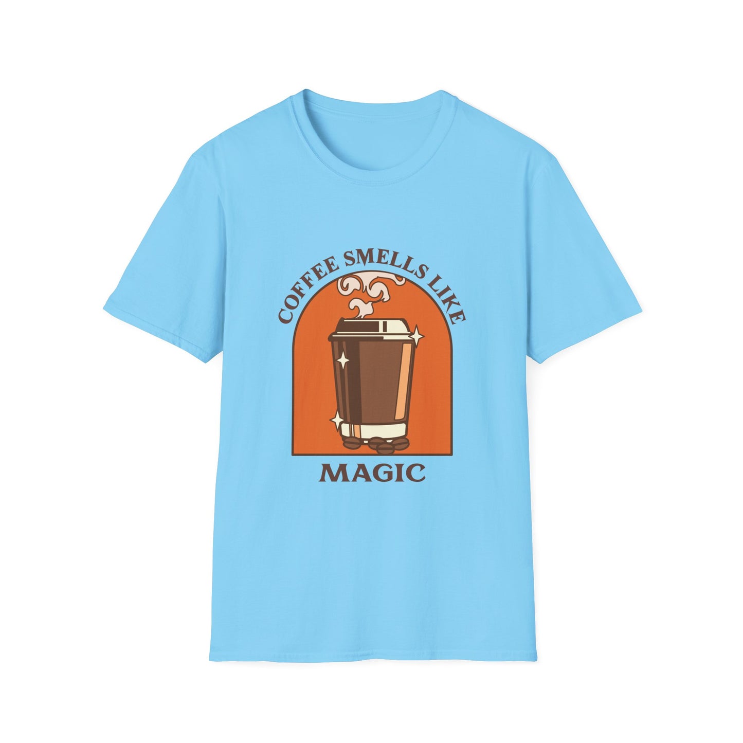 Coffee Smells like Magic Unisex Softstyle T-Shirt, Coffee Lover Tee, Funny Coffee Shirt, Gift for Coffee Drinkers, Coffee Obsessed Apparel