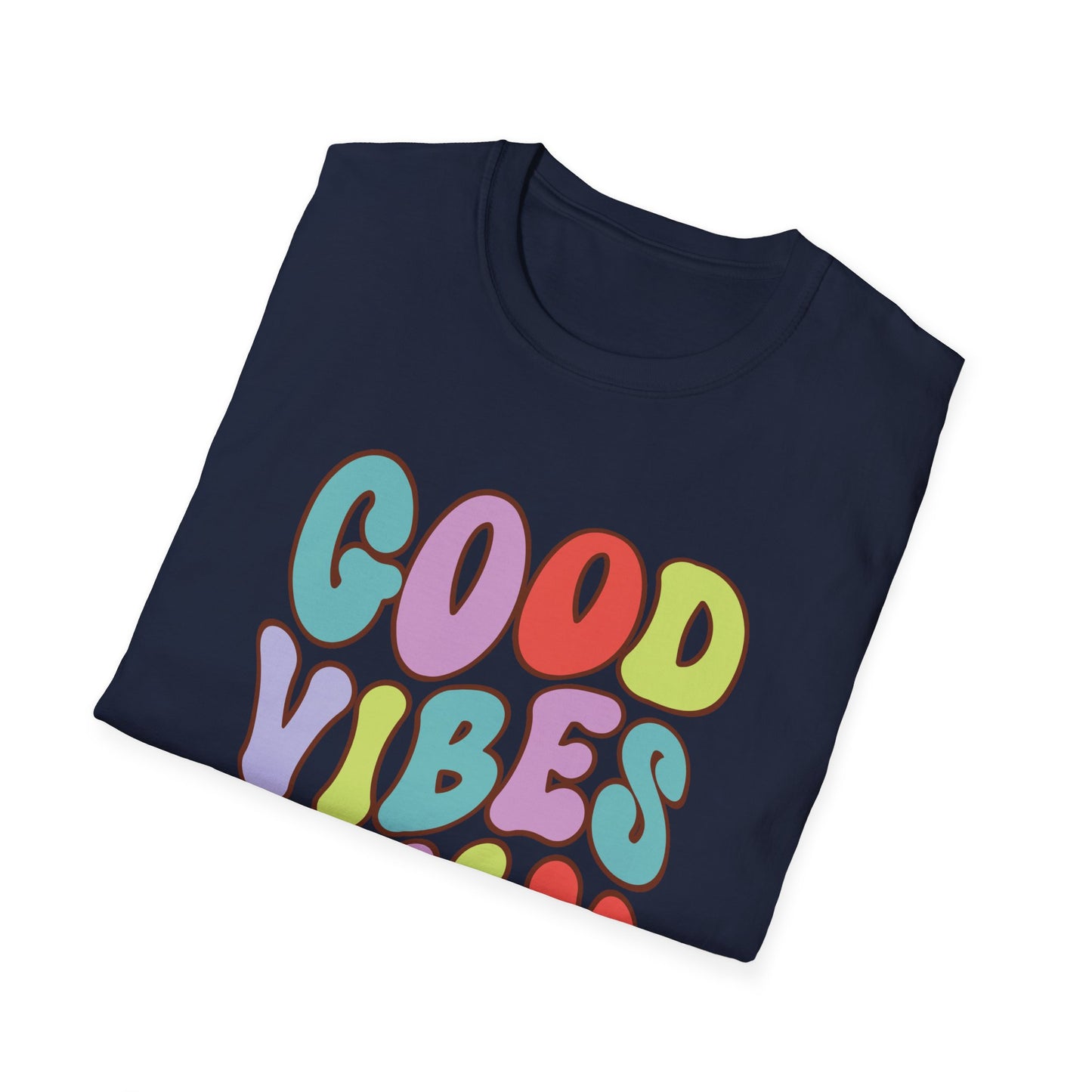 Good Vibes Only Unisex Softstyle T-Shirt, Positive Energy Tee, Inspirational Shirt, Motivational Top, Happiness Clothing