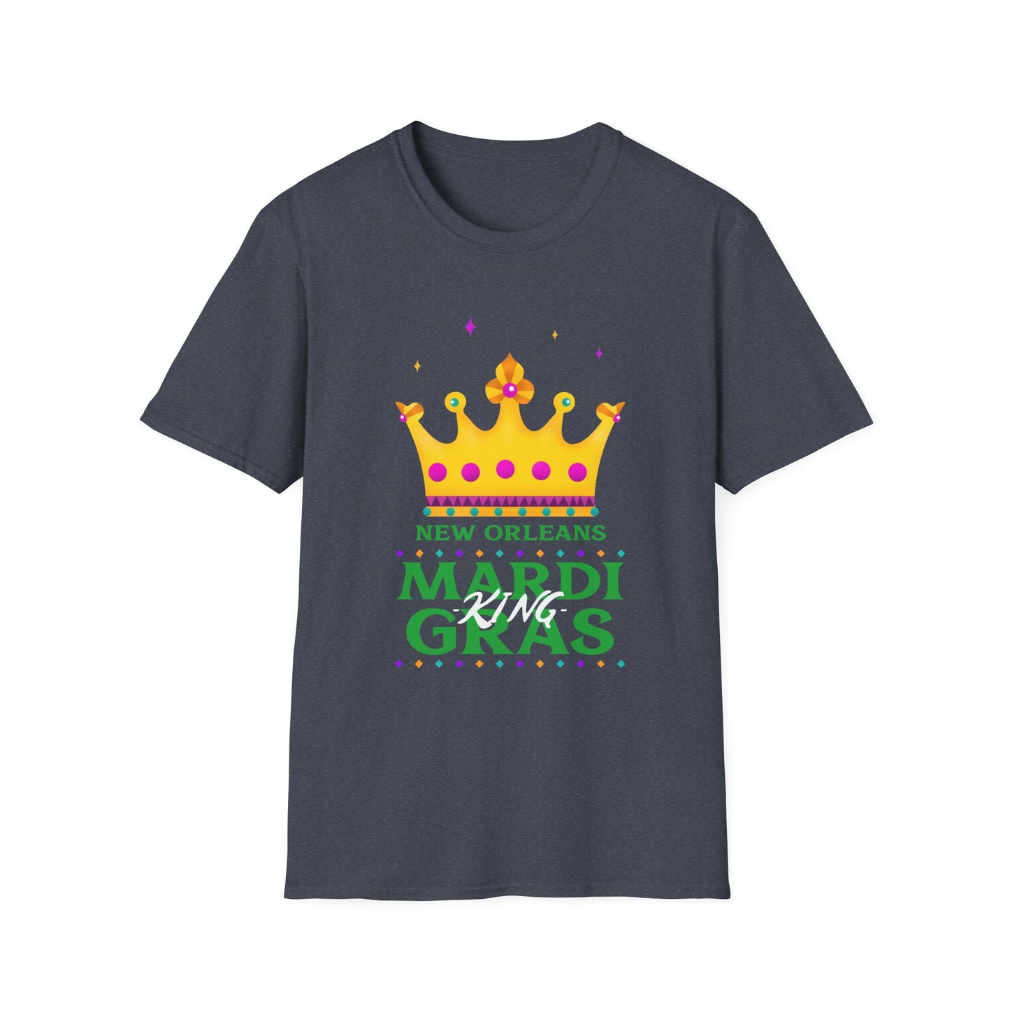 New Orlens Mardi Gras King Unisex Softstyle T-Shirt, Party Shirt, Fat Tuesday shirt