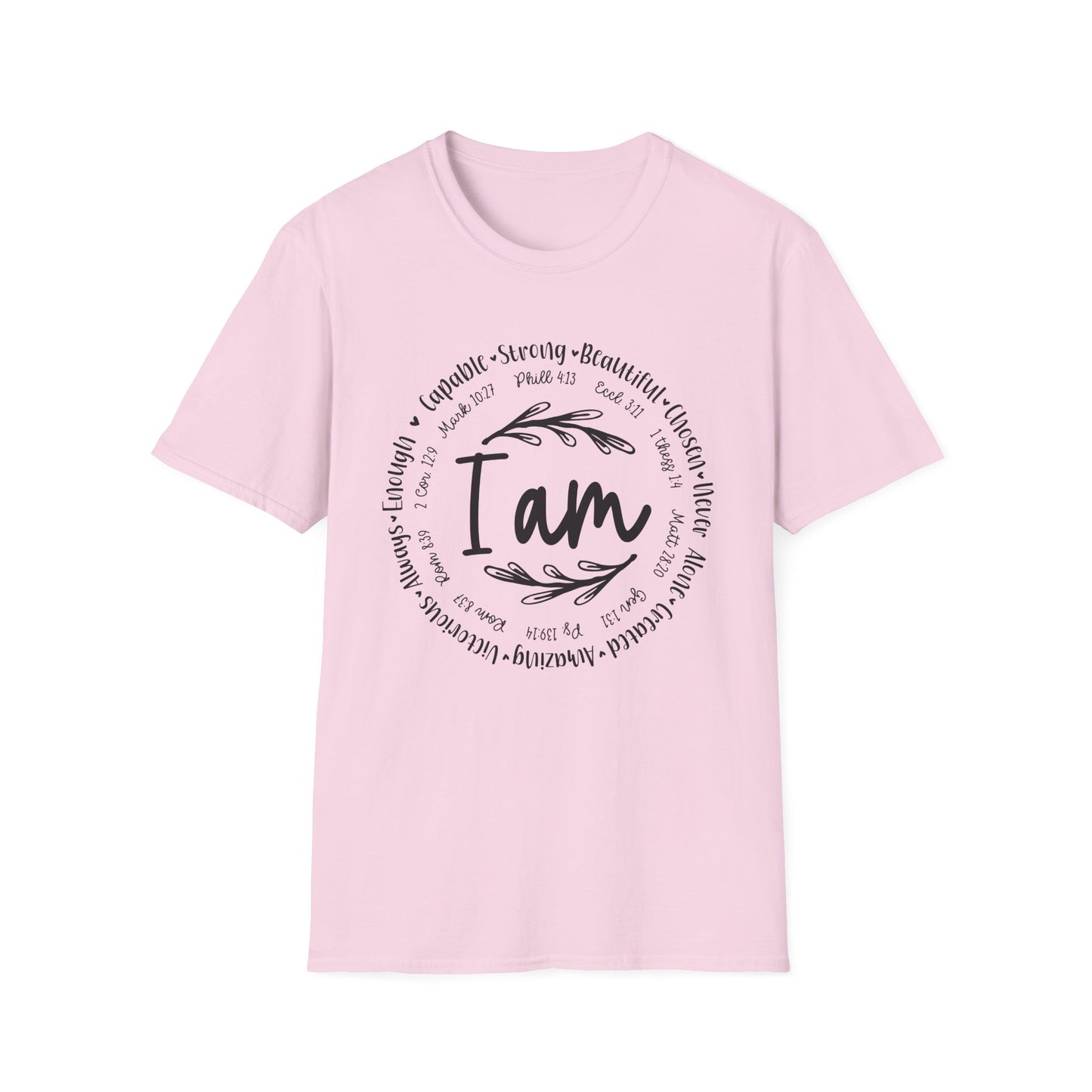 I am capable...Religious Bible Quote Unisex Softstyle T-Shirt, Faith-Based Tee, Christian Unisex Top, Inspirational Graphic Shirt