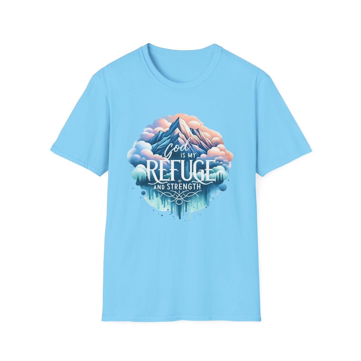 Religious Inspirational God is My Refuge and Strength Unisex T-Shirt, Christian Tee, Spiritual Clothing, Bible Quote Shirt, Christian Gift