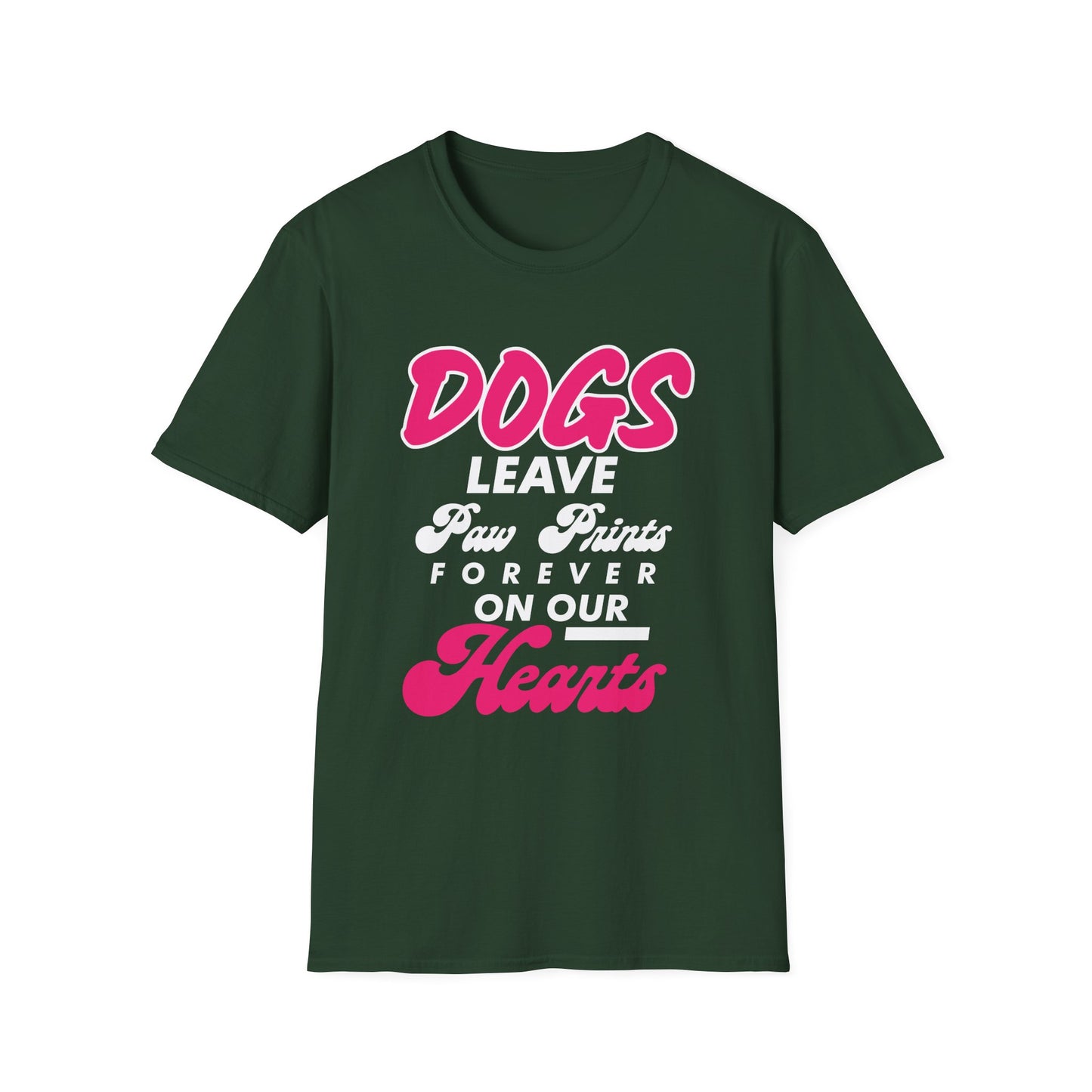 Dog Lover Unisex Softstyle T-Shirt, Dogs Leave Paw Prints, Pet Owner Tee, Animal Lover Gift, Cute Puppy Shirt