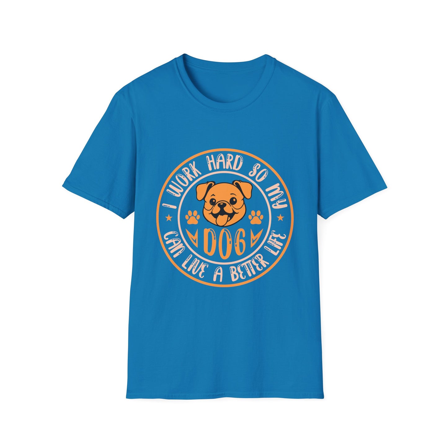 Dog Lover Unisex T-Shirt, Funny Work Hard Dog Mom Dad Tee, Gift for Pet Owners, Softstyle Graphic Shirt, Animal Rescue Apparel