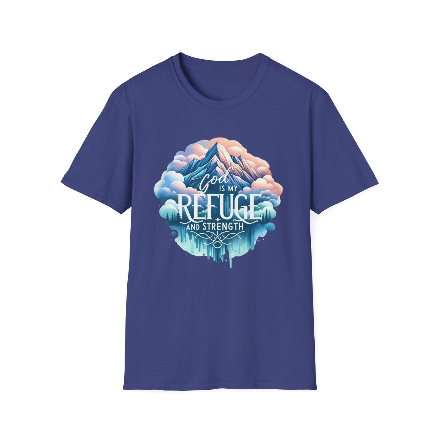 Religious Inspirational God is My Refuge and Strength Unisex T-Shirt, Christian Tee, Spiritual Clothing, Bible Quote Shirt, Christian Gift