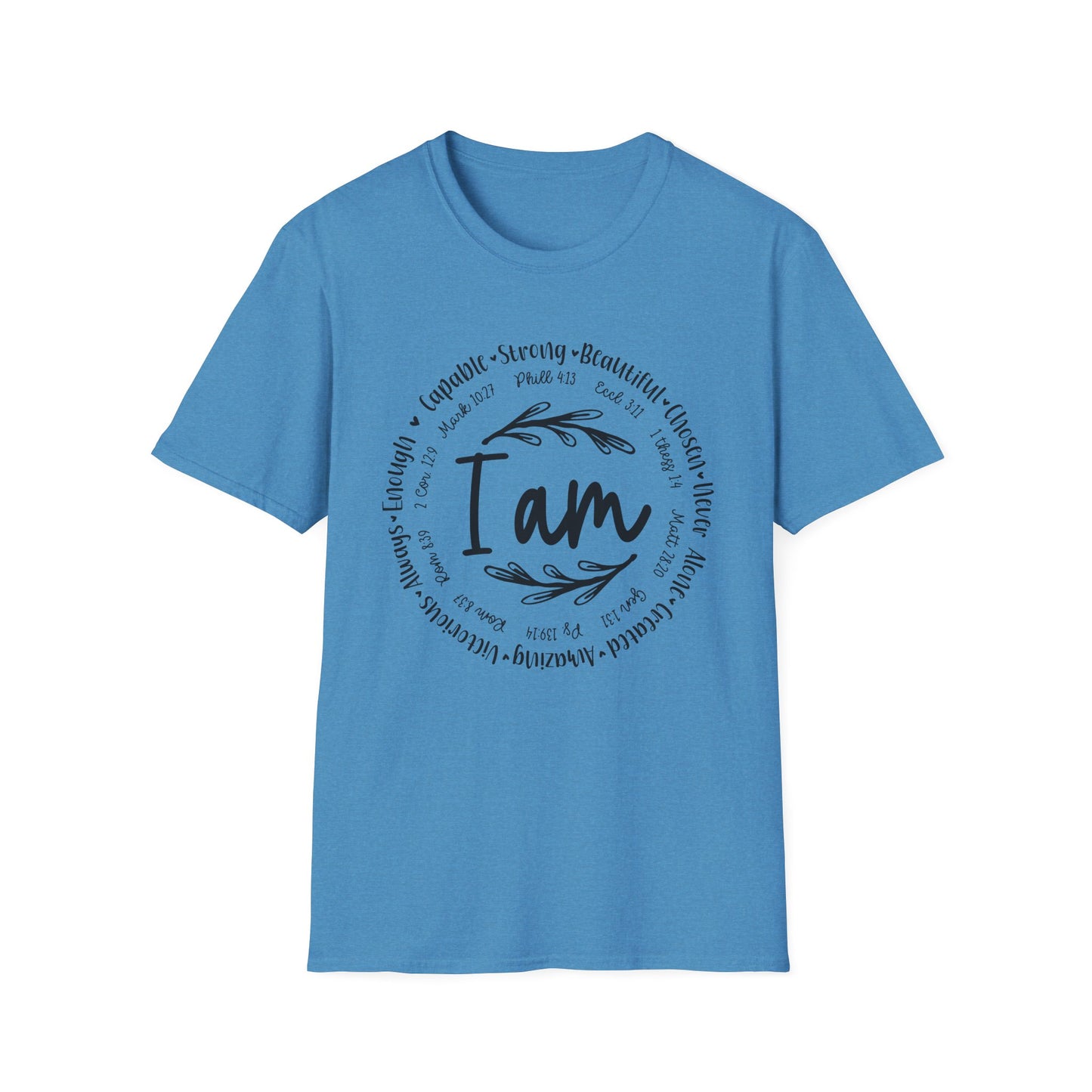 I am capable...Religious Bible Quote Unisex Softstyle T-Shirt, Faith-Based Tee, Christian Unisex Top, Inspirational Graphic Shirt