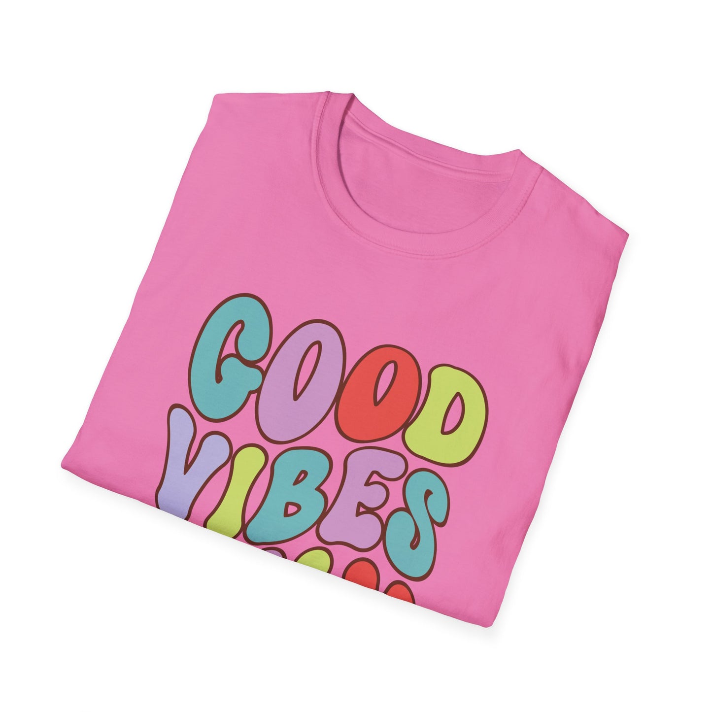Good Vibes Only Unisex Softstyle T-Shirt, Positive Energy Tee, Inspirational Shirt, Motivational Top, Happiness Clothing