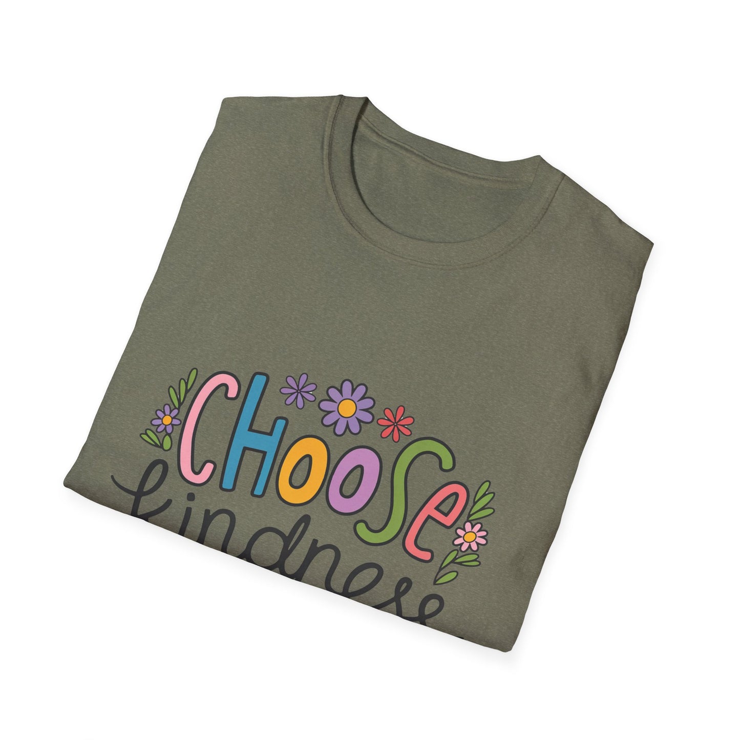 Choose Kindness Unisex Softstyle T-Shirt, Inspirational Tee, Positive Quote Shirt, Gift for Him or Her, Birthday Present