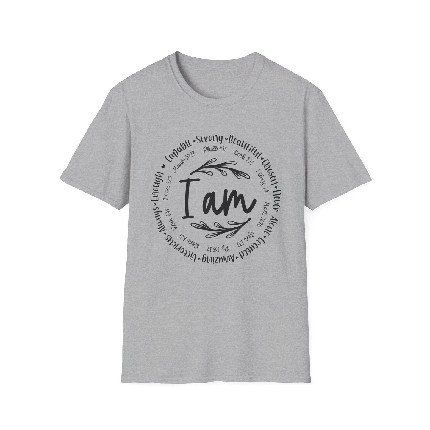 I am capable...Religious Bible Quote Unisex Softstyle T-Shirt, Faith-Based Tee, Christian Unisex Top, Inspirational Graphic Shirt